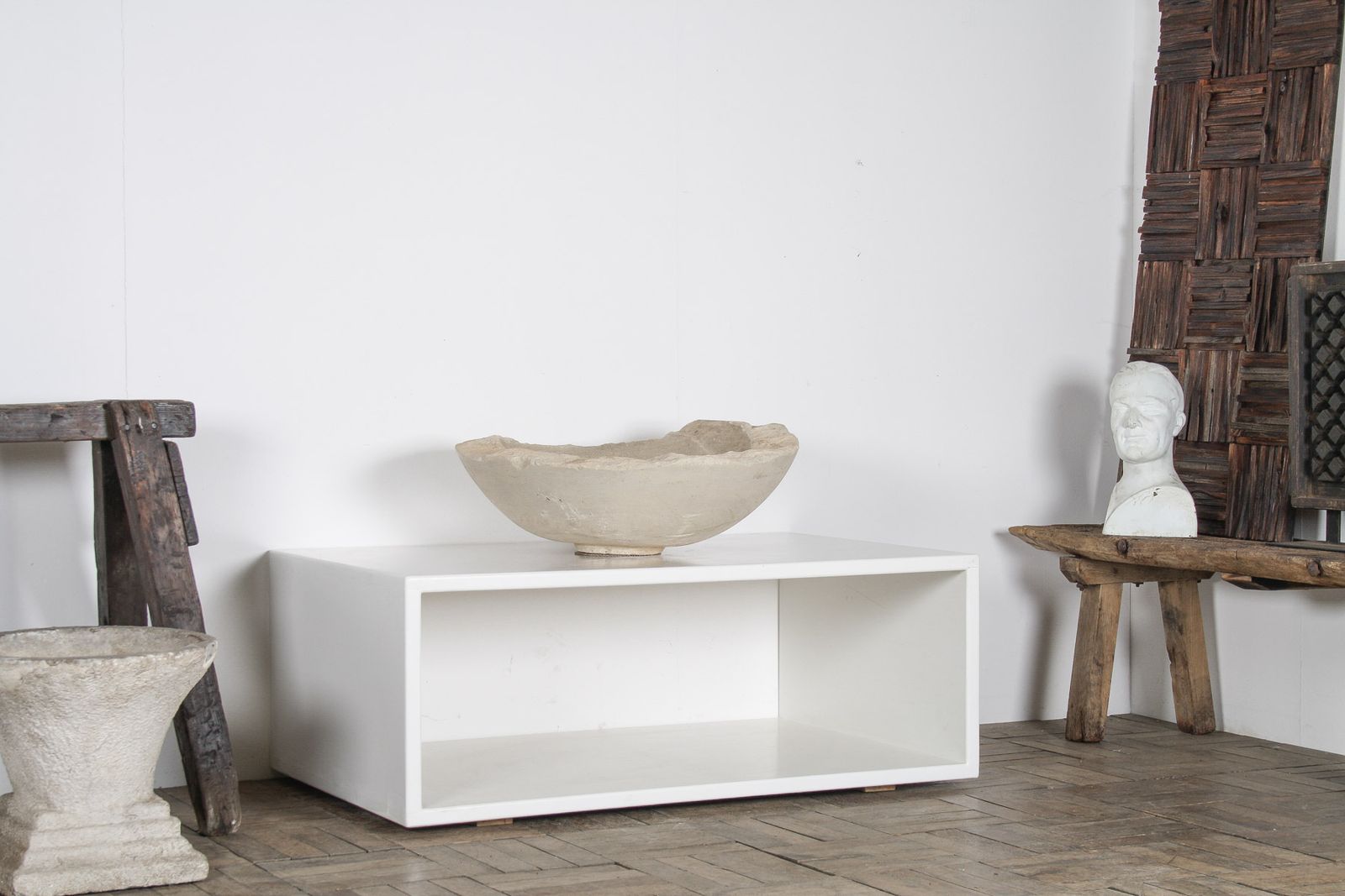 Very Large Reclaimed Antique Stone Bowl – English Wattscliffe Millstone Grit Sandstone photo buy
