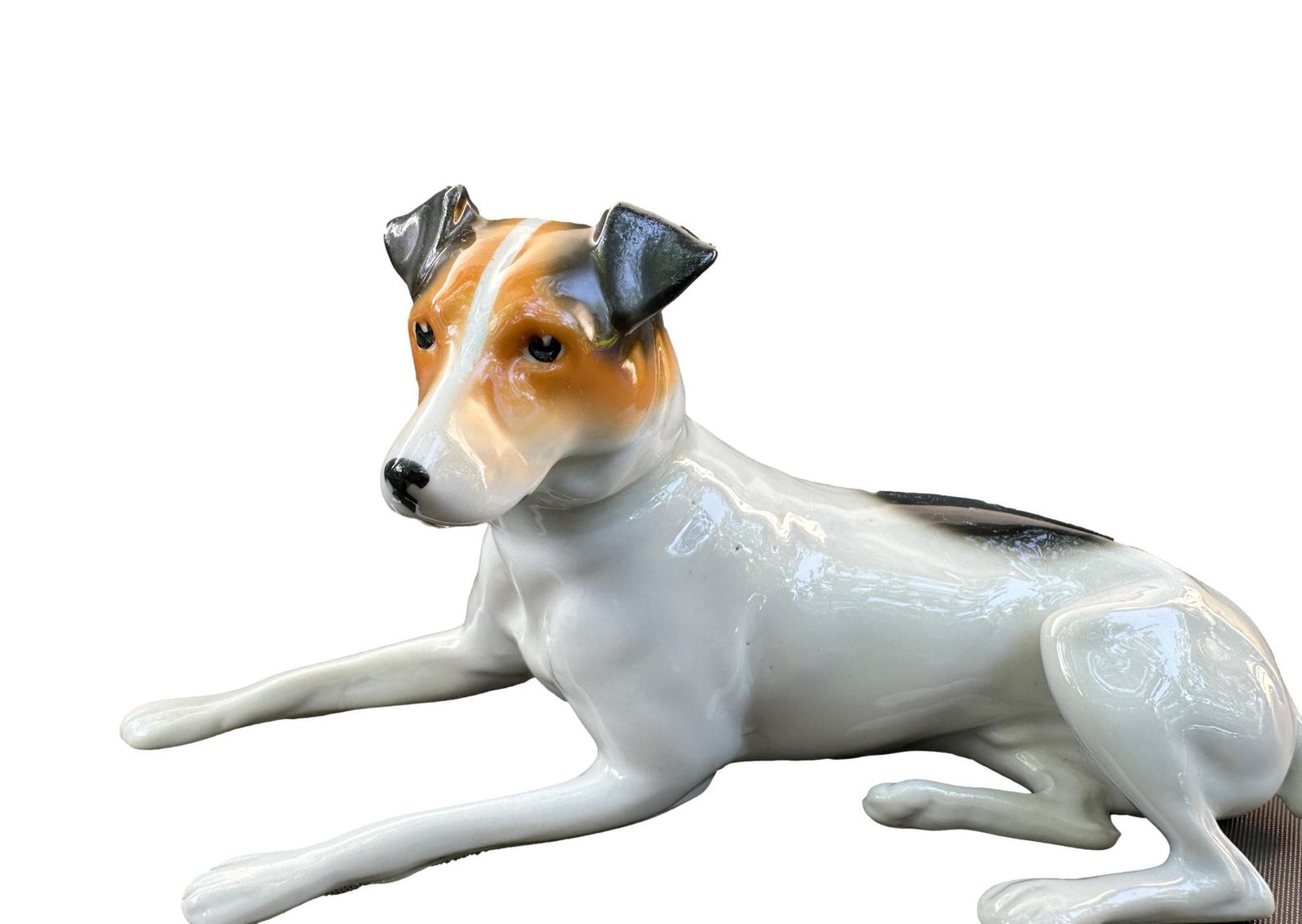 Rare Art Deco Gotha Pfeffer Porcelain Jack Russell Dog Sculpture – German Figurine photo furniture