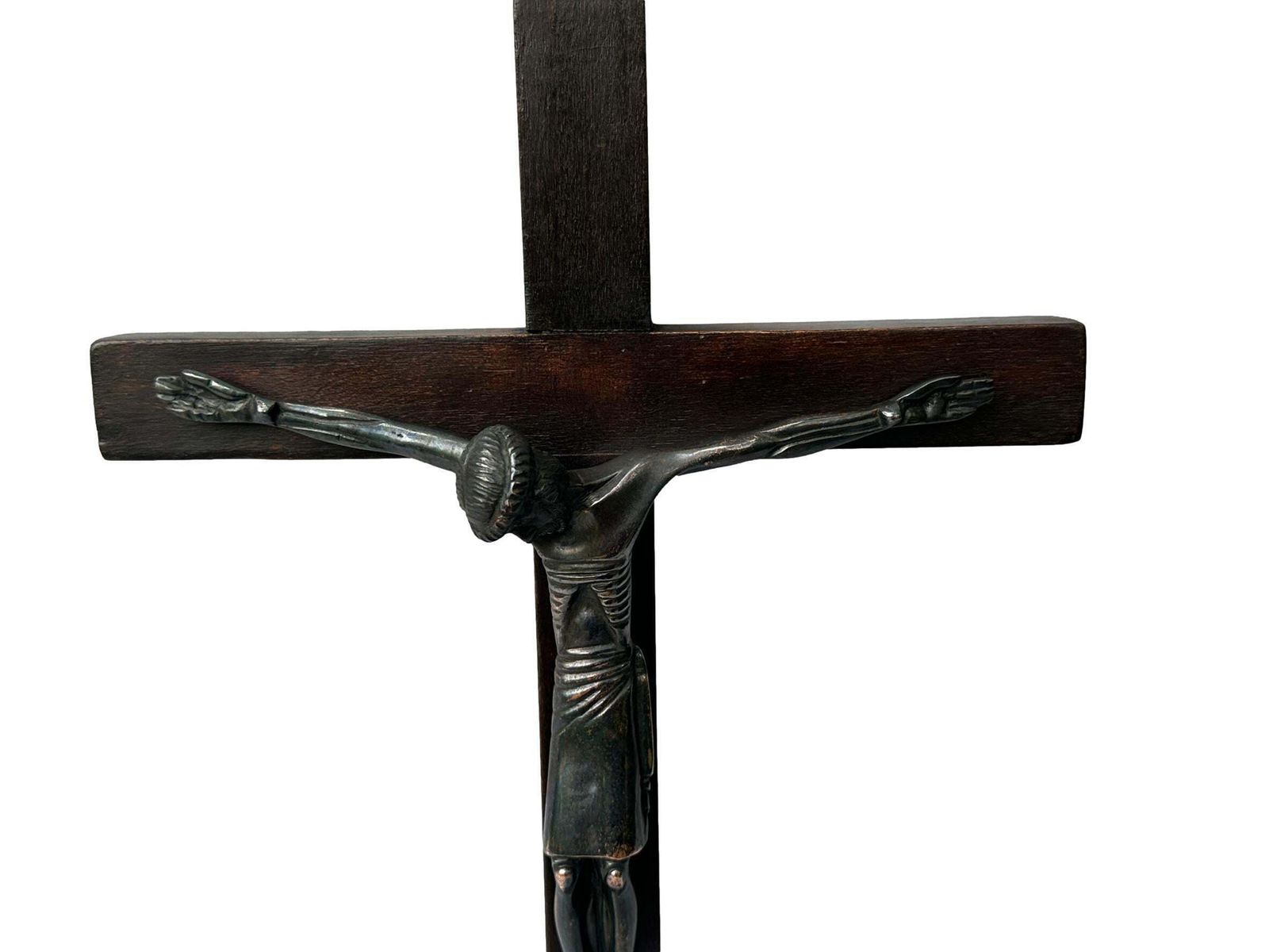 Jean Lambert Rucki (1888 1967) Art Deco Bronze Crucifix   Modernist Cubist Christ Sculpture photo Art