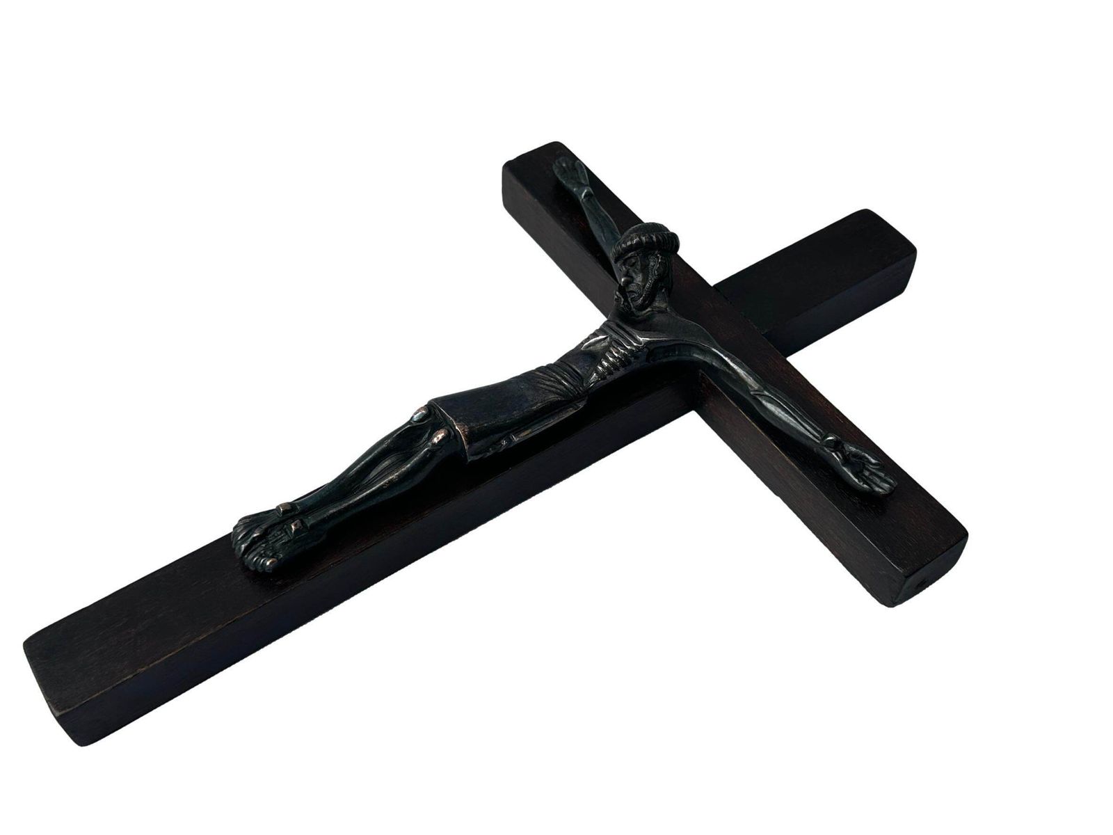 Jean Lambert Rucki (1888 1967) Art Deco Bronze Crucifix   Modernist Cubist Christ Sculpture photo vinterior