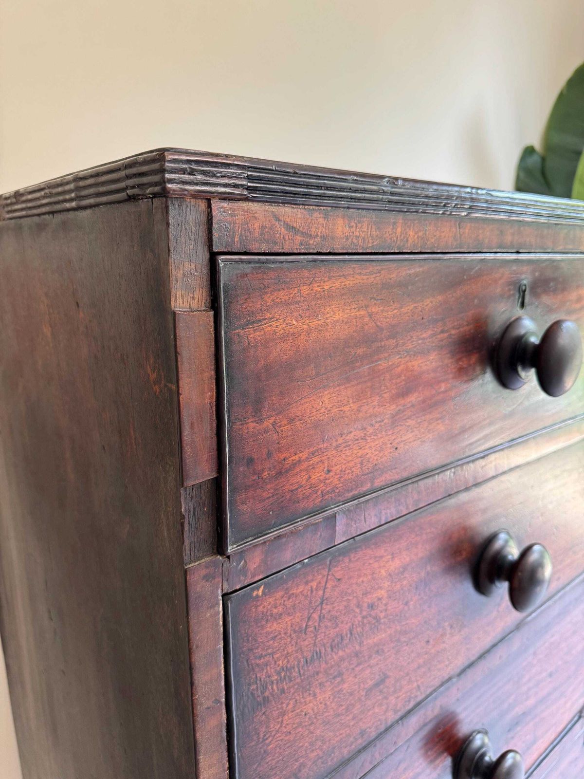 photo buy Antique Large Chest Of Drawers Mahogany 2 Over 3 Upon Original Handles Dark Wood