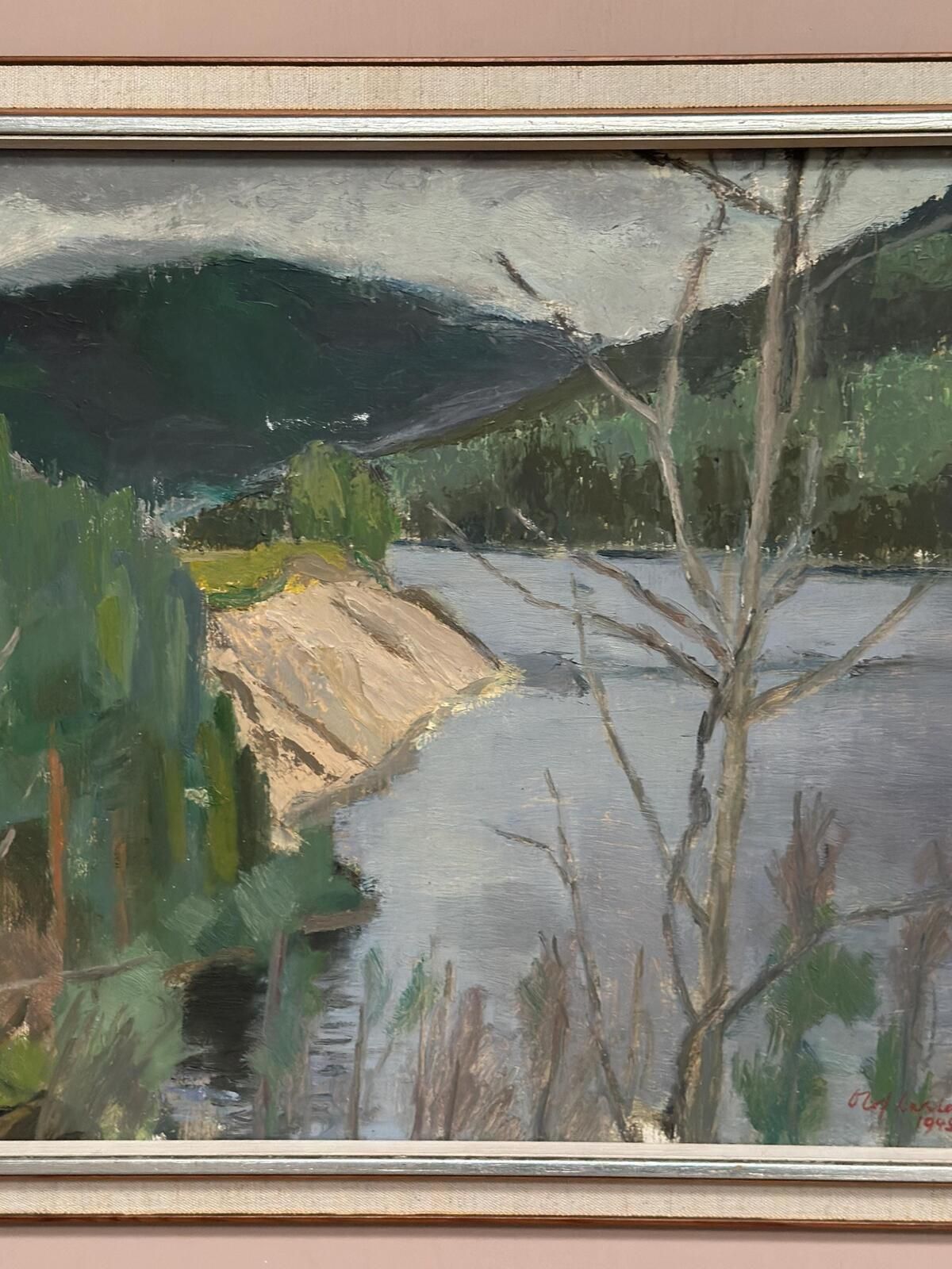 photo buy Original Mid Century Swedish Oil On Panel – “Shore” By Karl Olof Larsen – Dated 1945 – Vintage & Framed – 50 × 40 Cm (19.7" × 15.7")