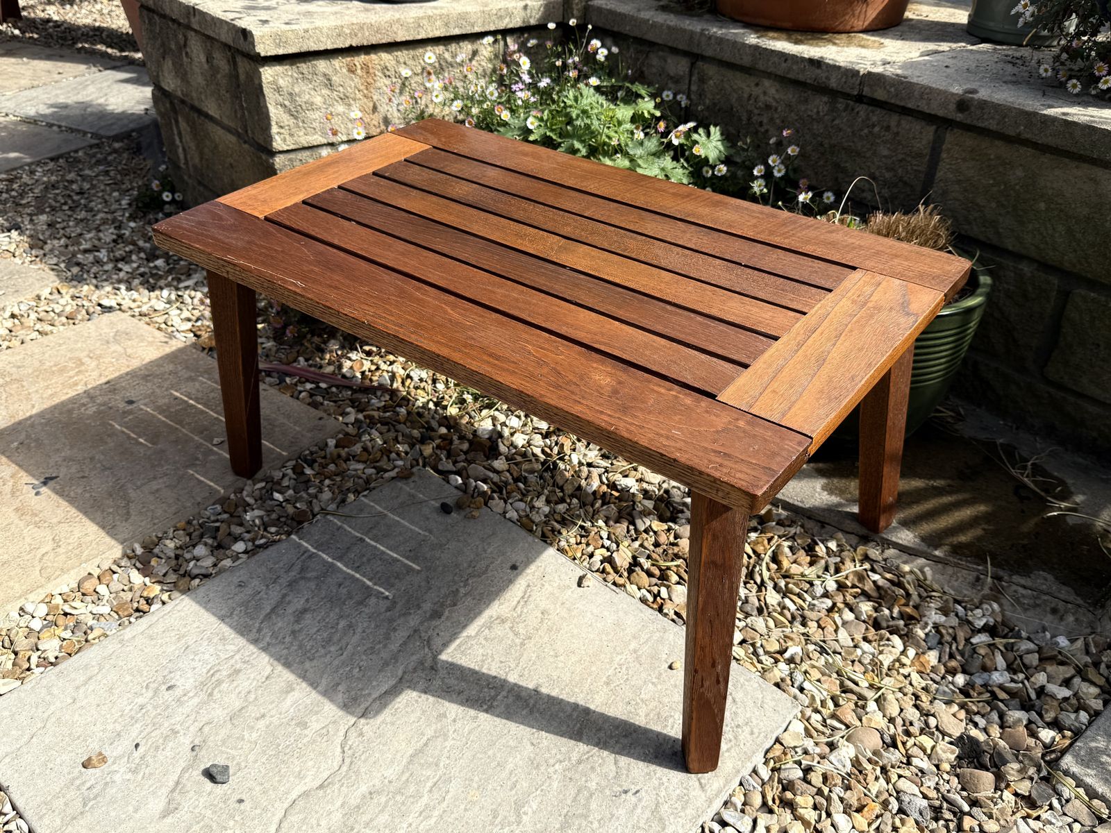Midcentury Burma Teak Occasional Table   Indoor Or Outdoor photo vintage