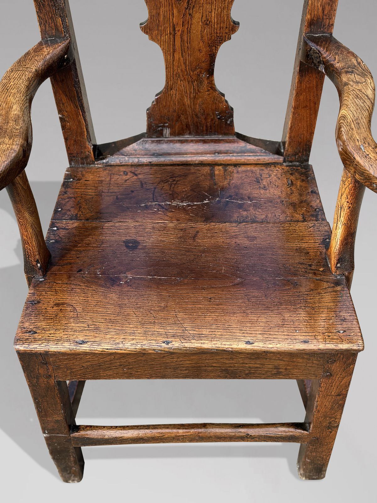 18th Century Georgian Oak Country House Armchair photo for sale