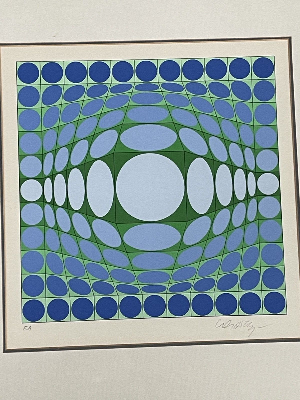 1980s Victor Vasarely Artist Proof Signed Screen Print. Silk. 31cm X 31cm. photo for sale