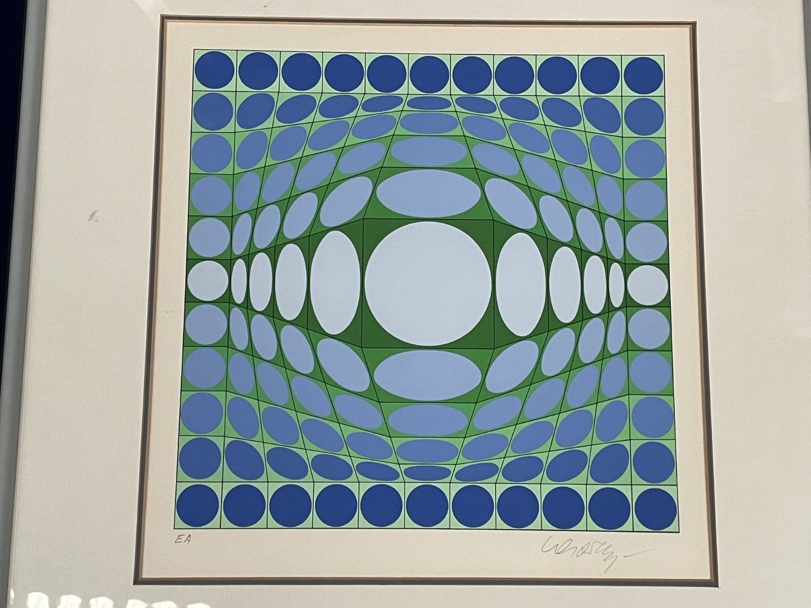 1980s Victor Vasarely Artist Proof Signed Screen Print. Silk. 31cm X 31cm. photo Art