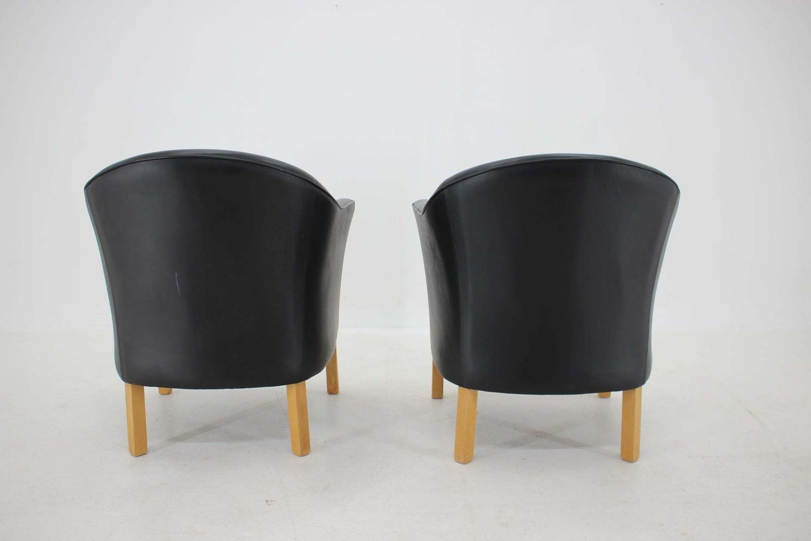 Paire de fauteuils Mogens Hansen en cuir, années 1970, Danemark photo for sale
