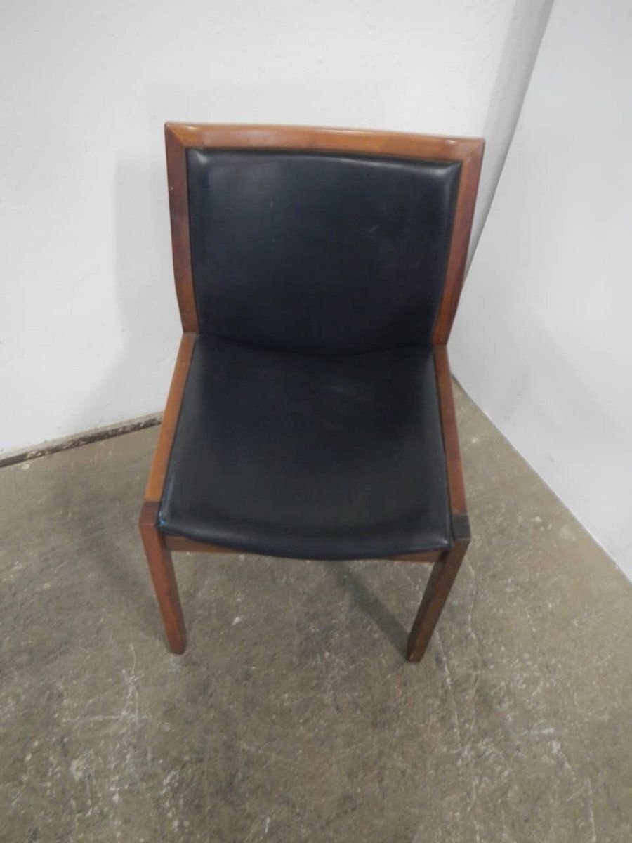 Black Leatherette Chair, 1980s photo furniture