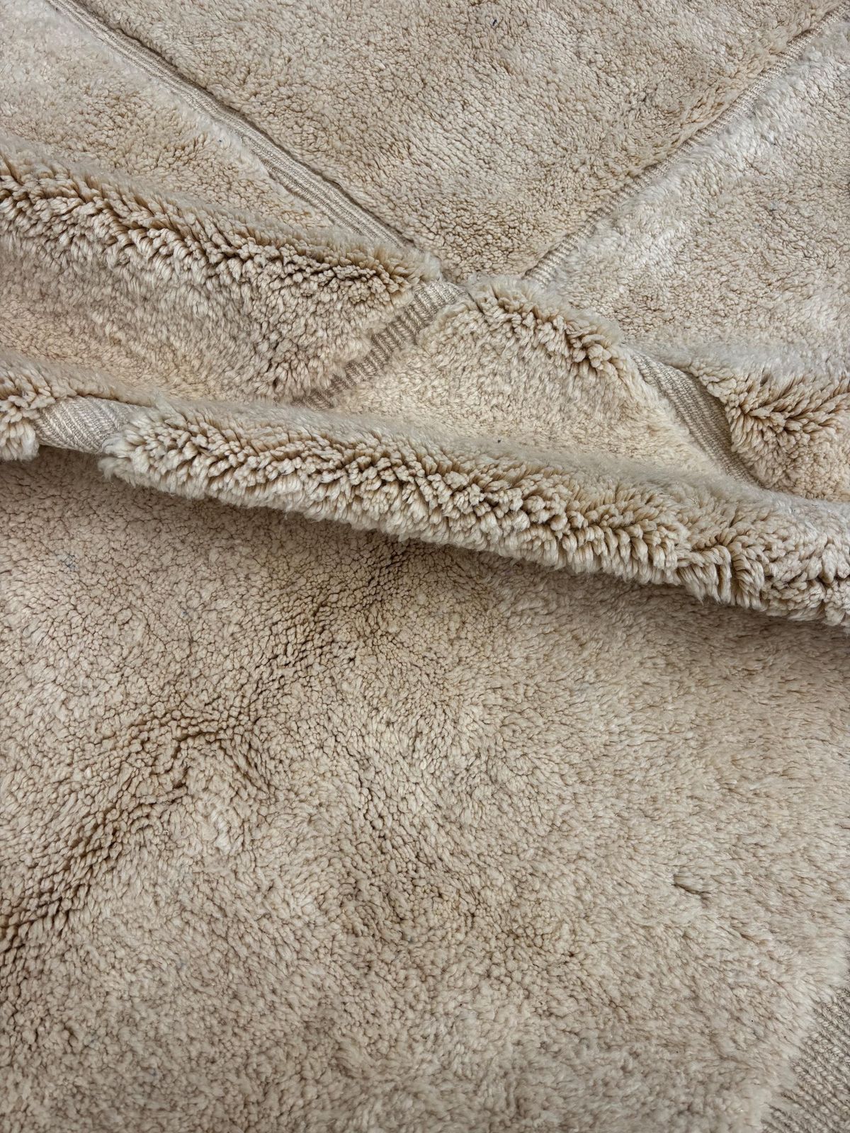 Modern Moroccan Mrirt Rug 220x310 Cm– Cream Wool Texture Design – Handmade In Morocco – Fair Trade – Berber Carpet Moroccan Wool Rug photo 1241.0