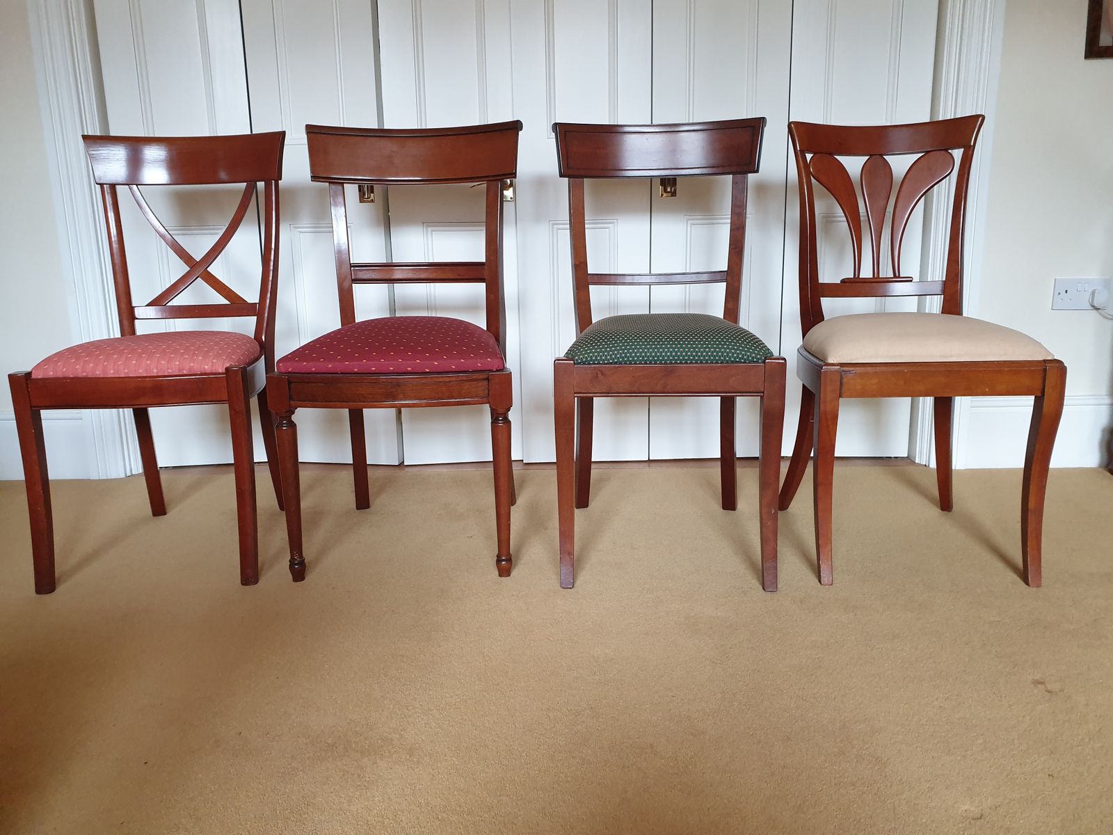 Grange 4 Dining Chairs Cherry Wood French Very Good Condition photo furniture