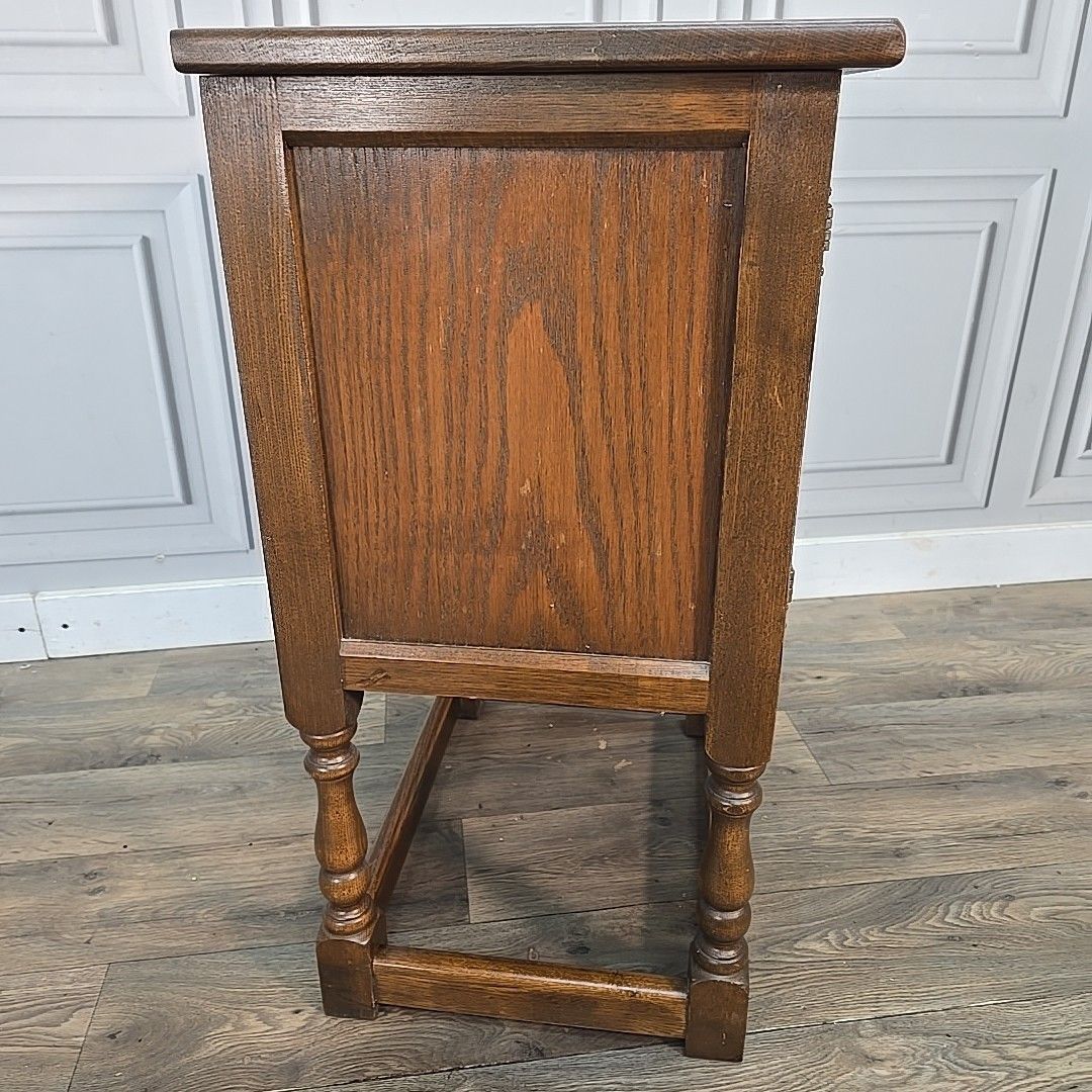 Vintage Old Charm Cabinet Oak Pot Cupboard Tudor Antique Style Side Table photo vintage