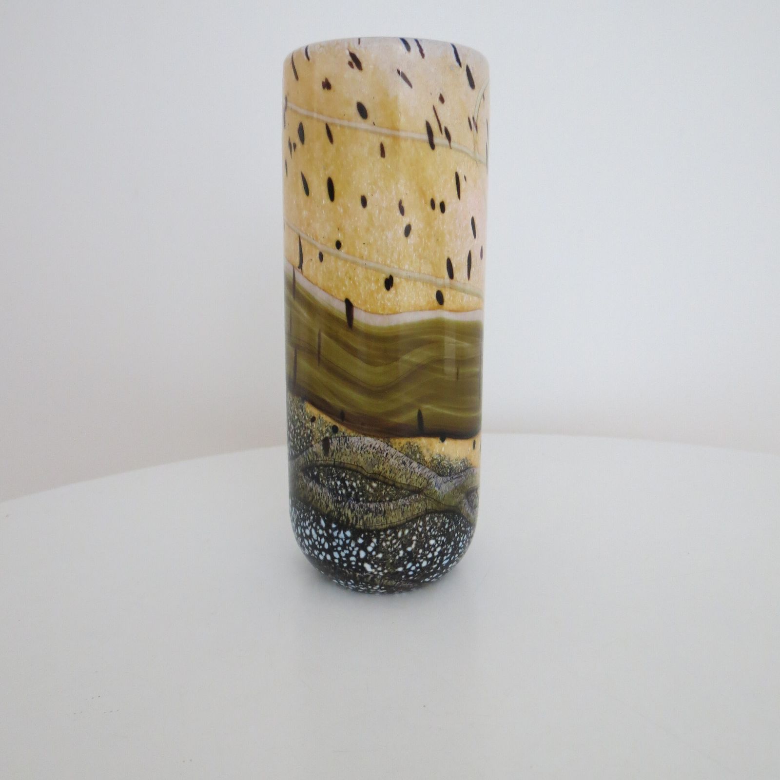 Glass Vase By Norman Stuart Clarke 1990s  Cased Glass Landscape Scene photo vinterior