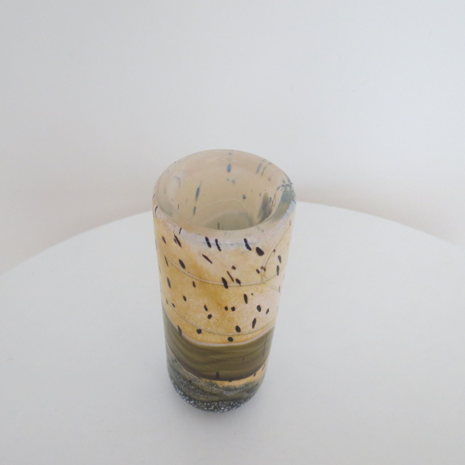 Home Decor Glass Vase By Norman Stuart Clarke 1990s  Cased Glass Landscape Scene photo