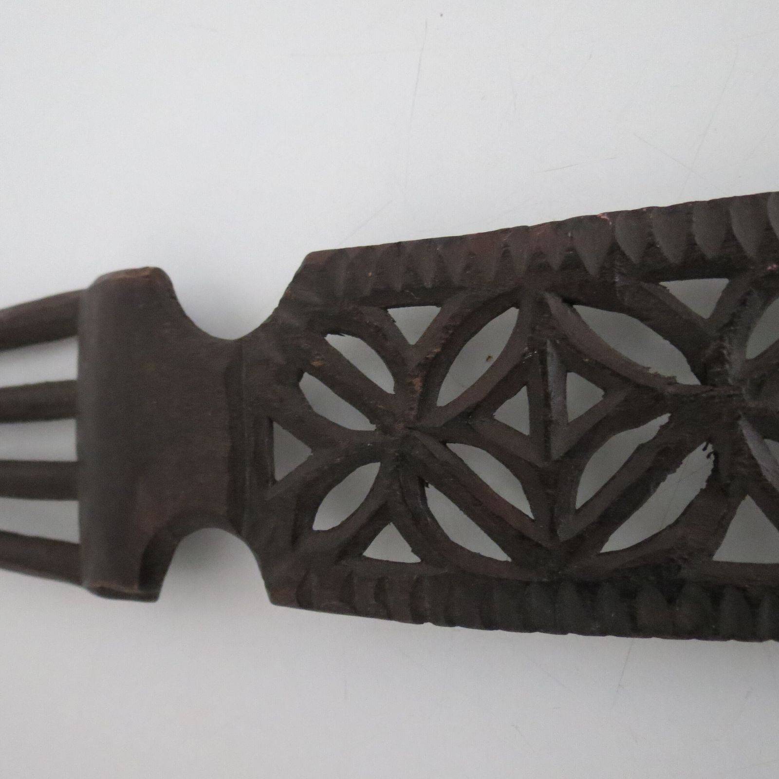 Home Decor Hand Carved Welsh Love Spoon And Fork 1920s photo
