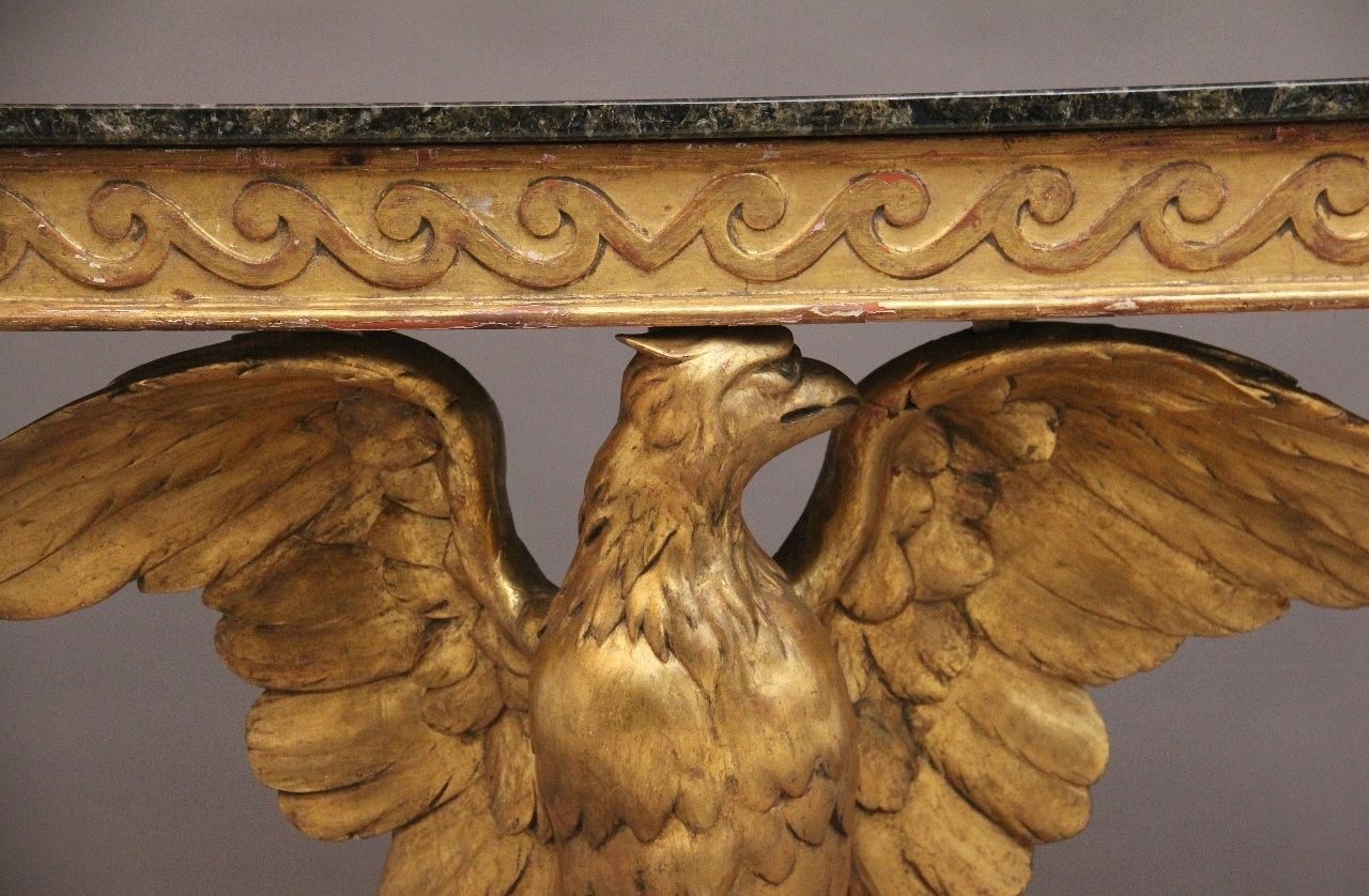 photo vintage Early 20th Century Antique Gilt And Marble Top Console Table