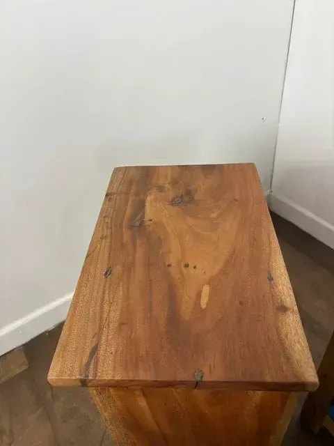 Pair Of Reclaimed Indian Wood Bedside Cabinets photo for sale