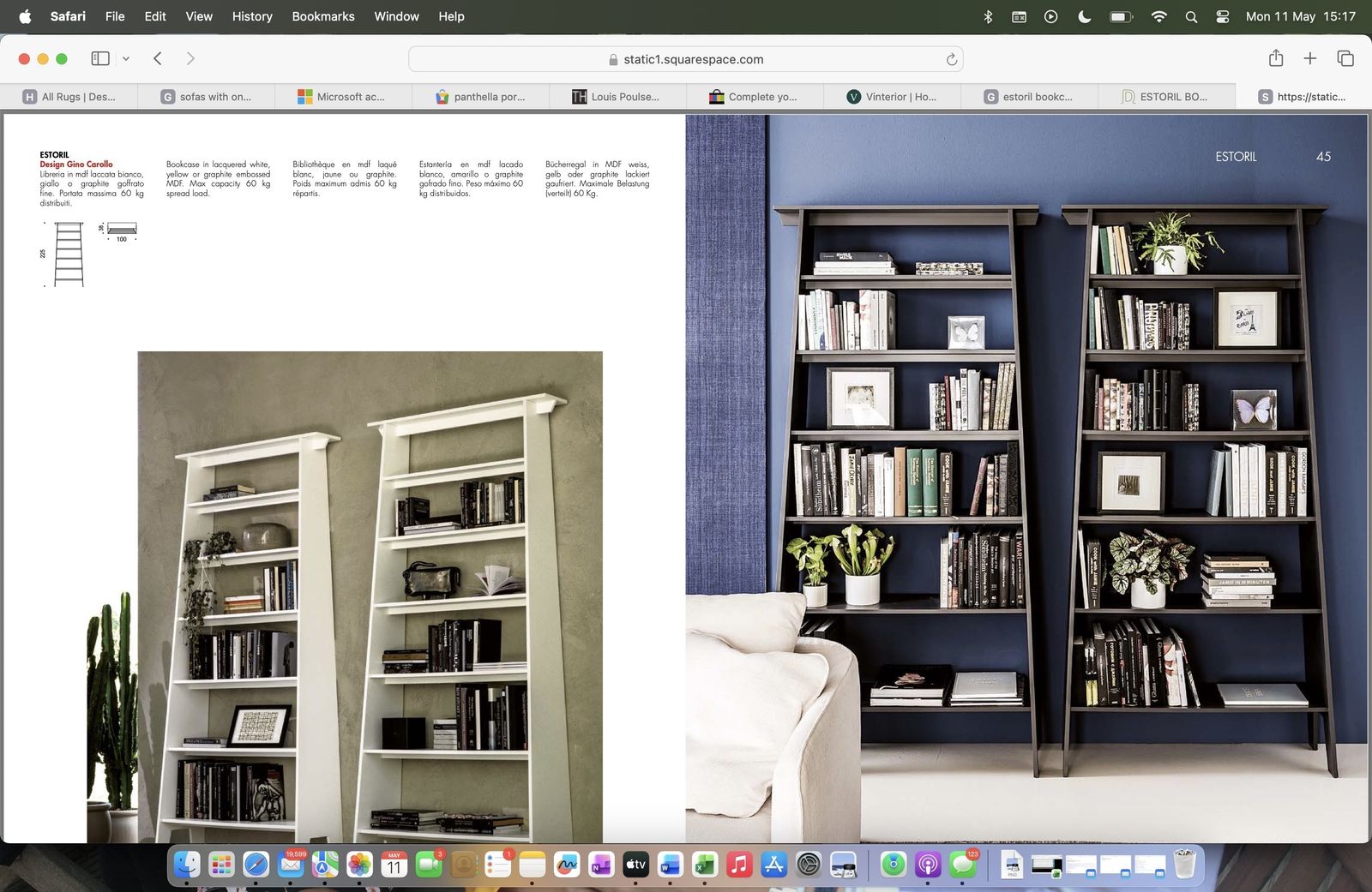 Cattelan Italia, Estoril Graphite Bookshelf 225cm Height photo Furniture