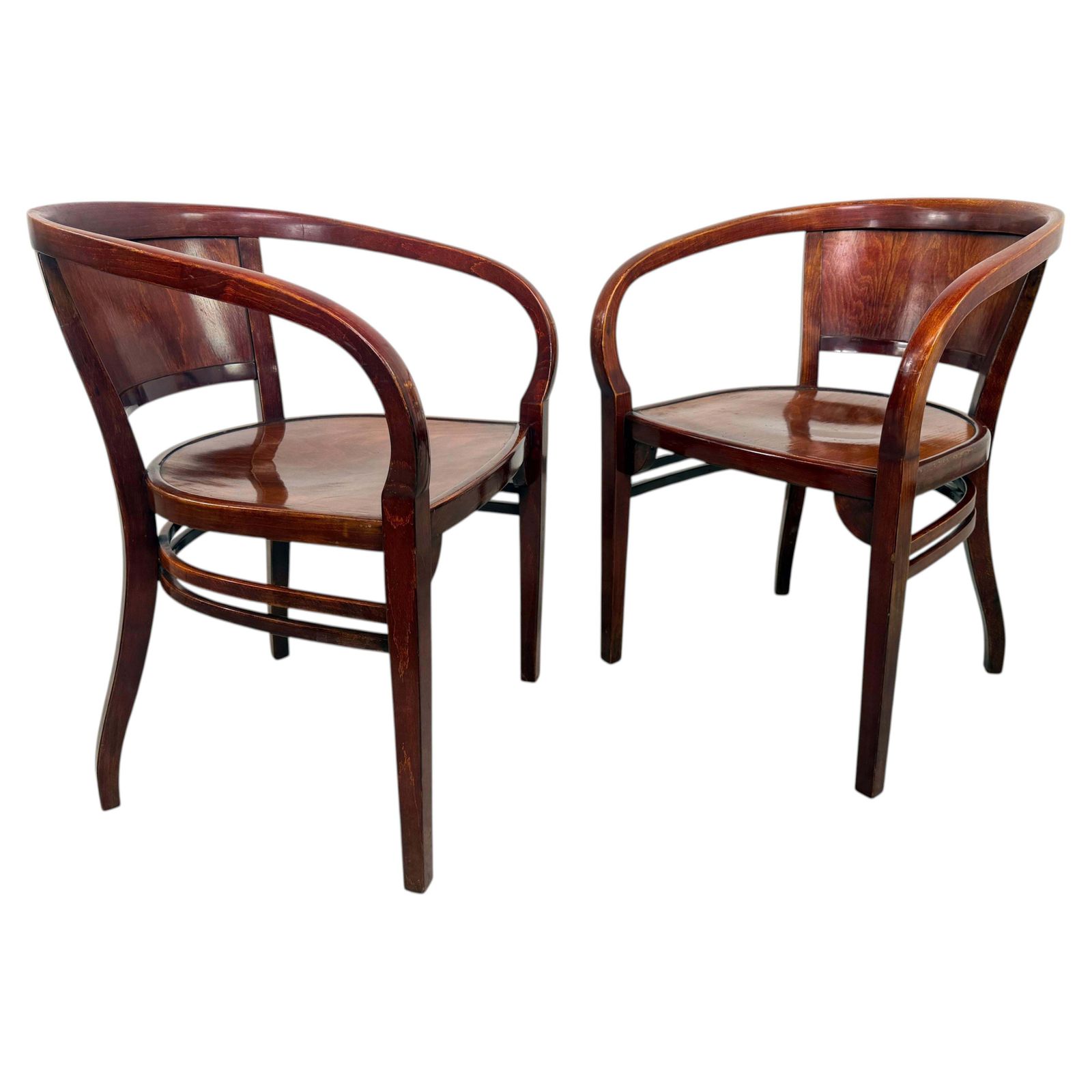 Extremely Rare Armchairs No.6521 By Otto Wagner For Thonet