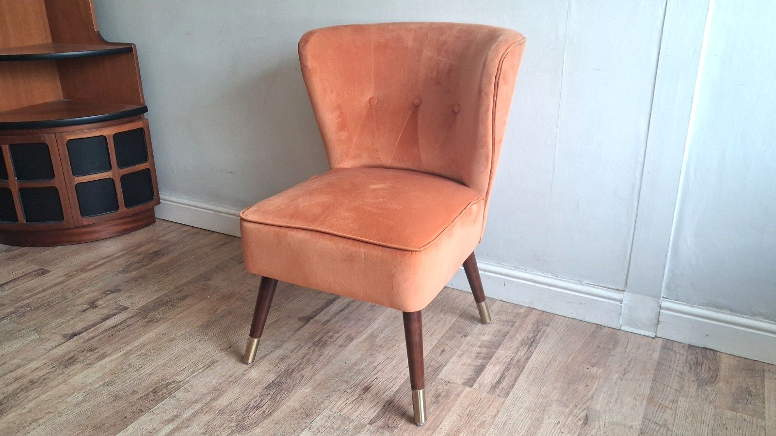 Delightful  Upholstered Velvet Cocktail/Accent /Bedroom /Hall/Lounge Chair Vgc photo furniture