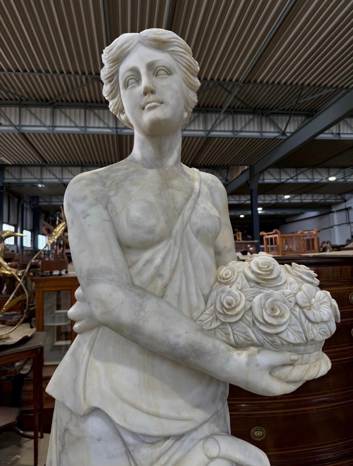 Set Of Four Life Size Marble Figures, Four Seasons, Late 20th Century photo vintage