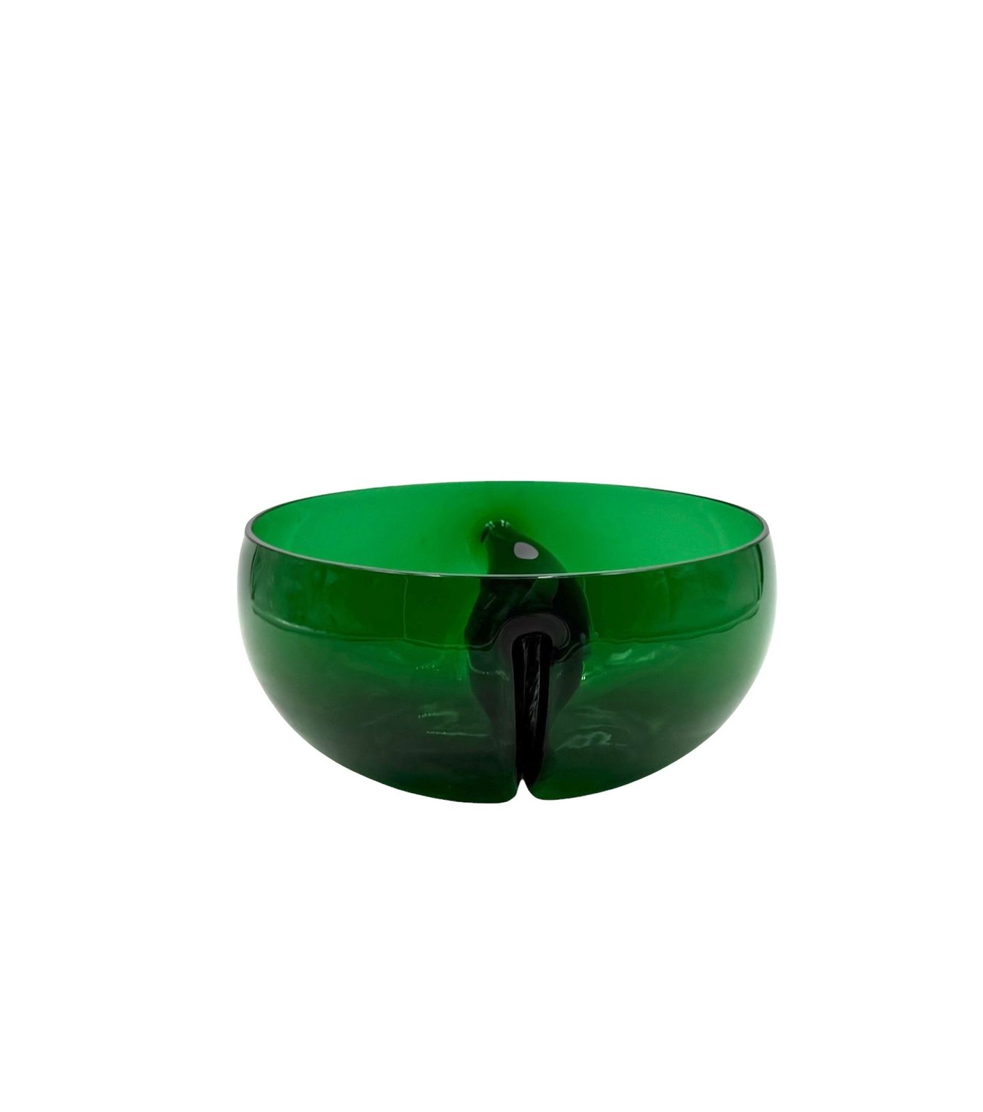 Mid Century Green Glass Bowl / Centerpiece,  Italy 1960s photo vinterior