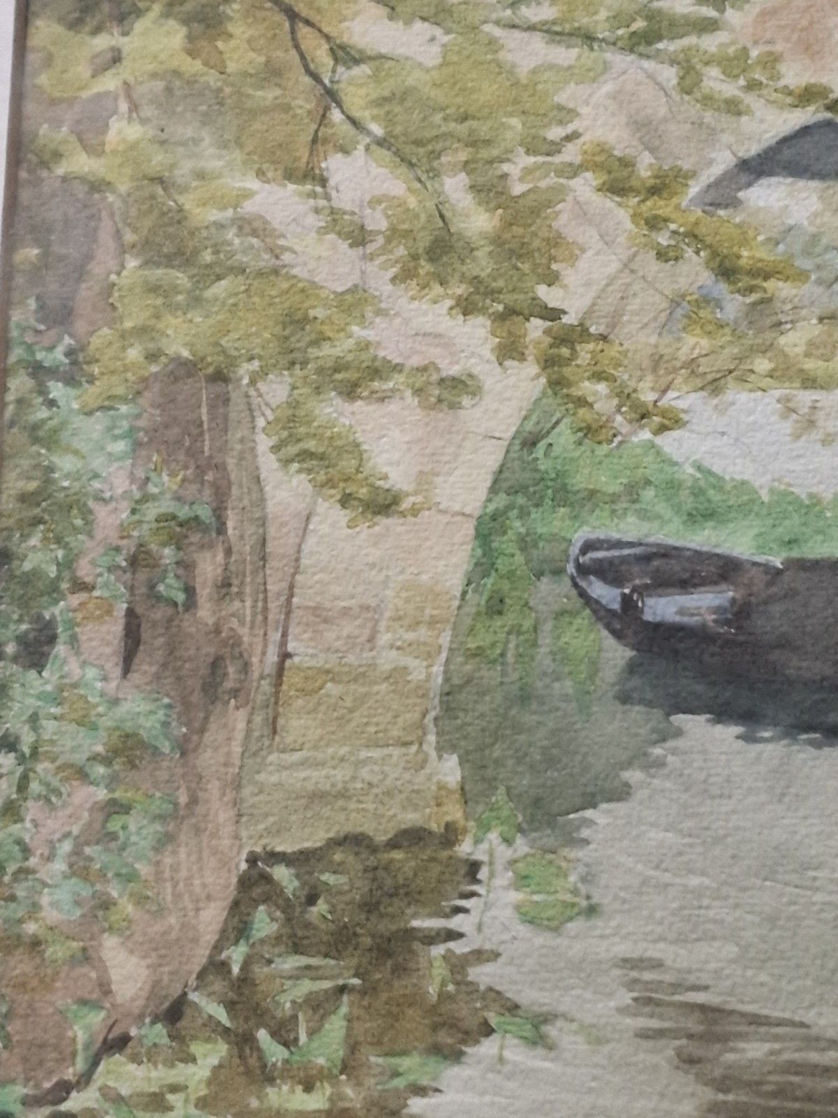 photo furniture Contemporary Watercolour J L Wilmot The Old Boat Fotheringhay Bridge Oundle