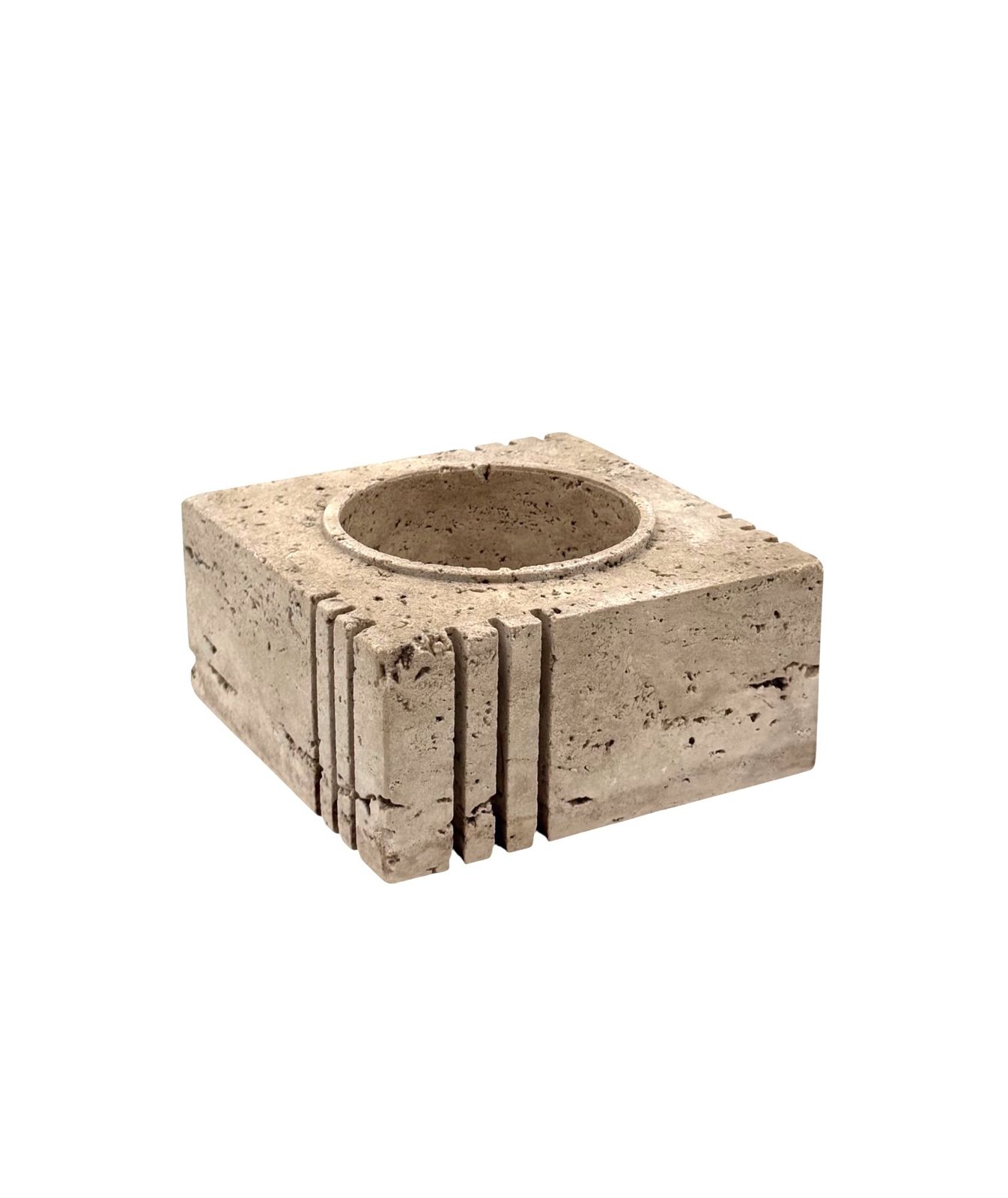 Travertine Cubic Vide Poche / Ashtray, Cerri Nestore, Italy, 1970s photo 260.0