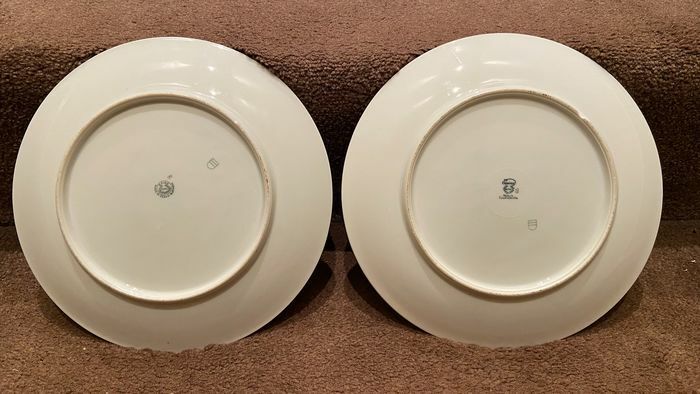Paar Royal Epiag Czecho Slovakia Verguld Egypte Woestijnscène Borden, Begin 20e Eeuw photo furniture