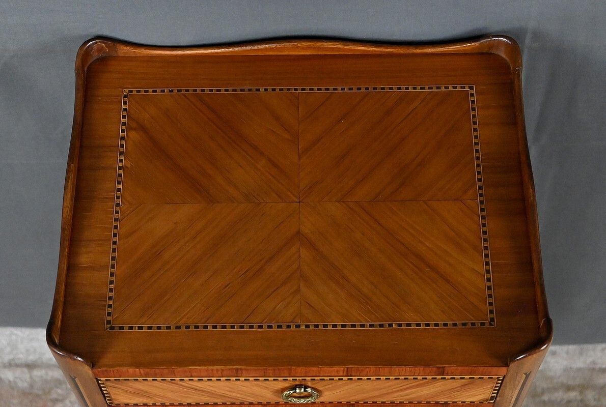 Marquetry Coffee Table  Louis XV Louis XVI Transitional Style  Mid 20th Century photo vinterior