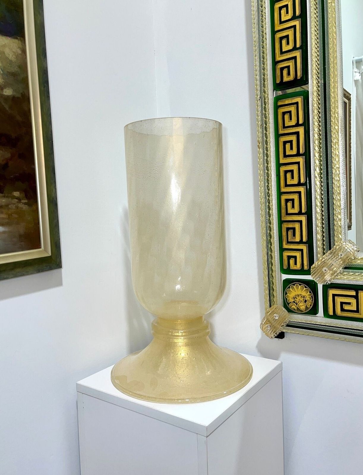 Gold Infused Art Glass Centerpiece photo furniture