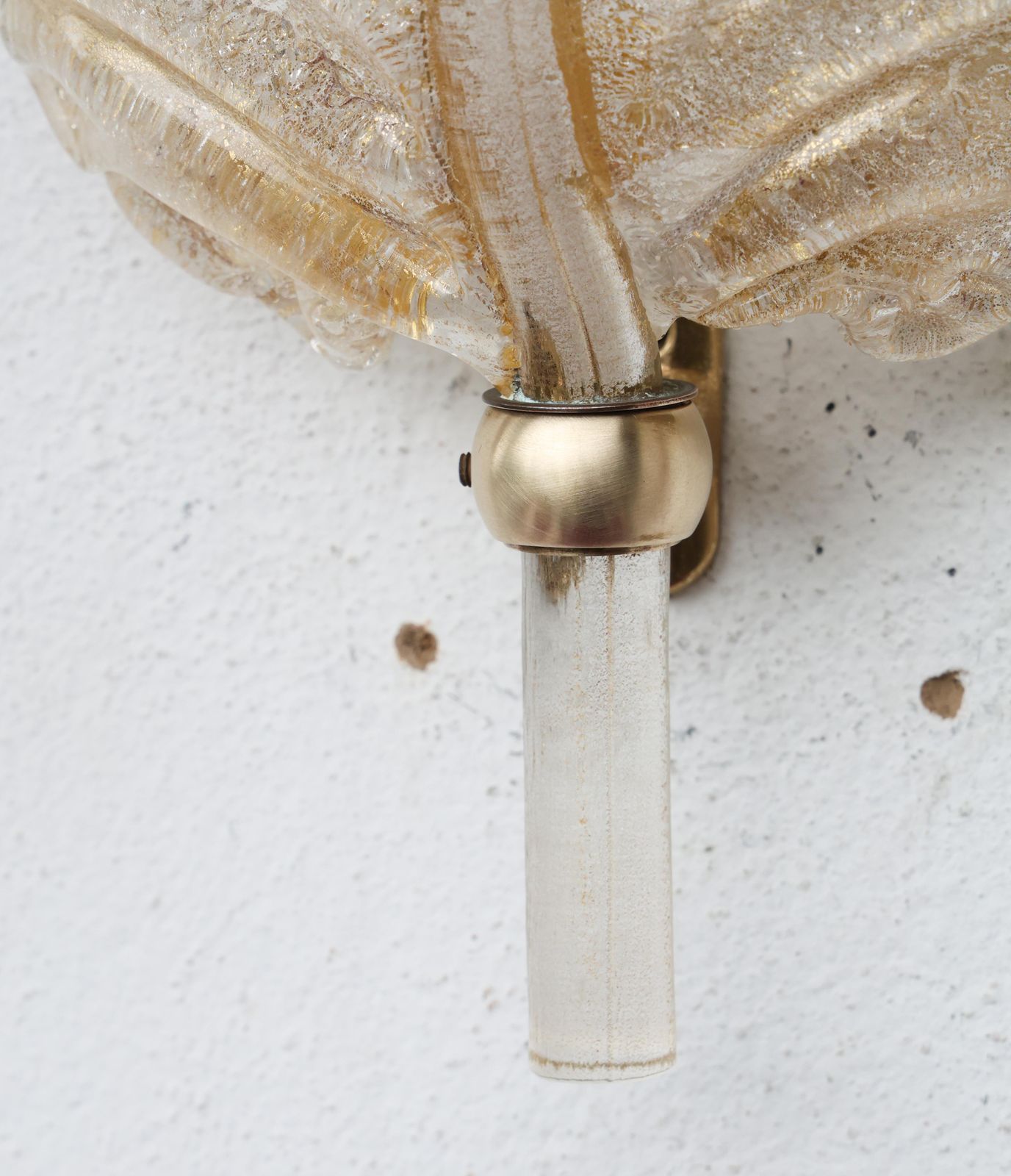 Barovier & Toso Murano Gold Glass And Brass Wall Light, Italy, 1960s photo 1786.0