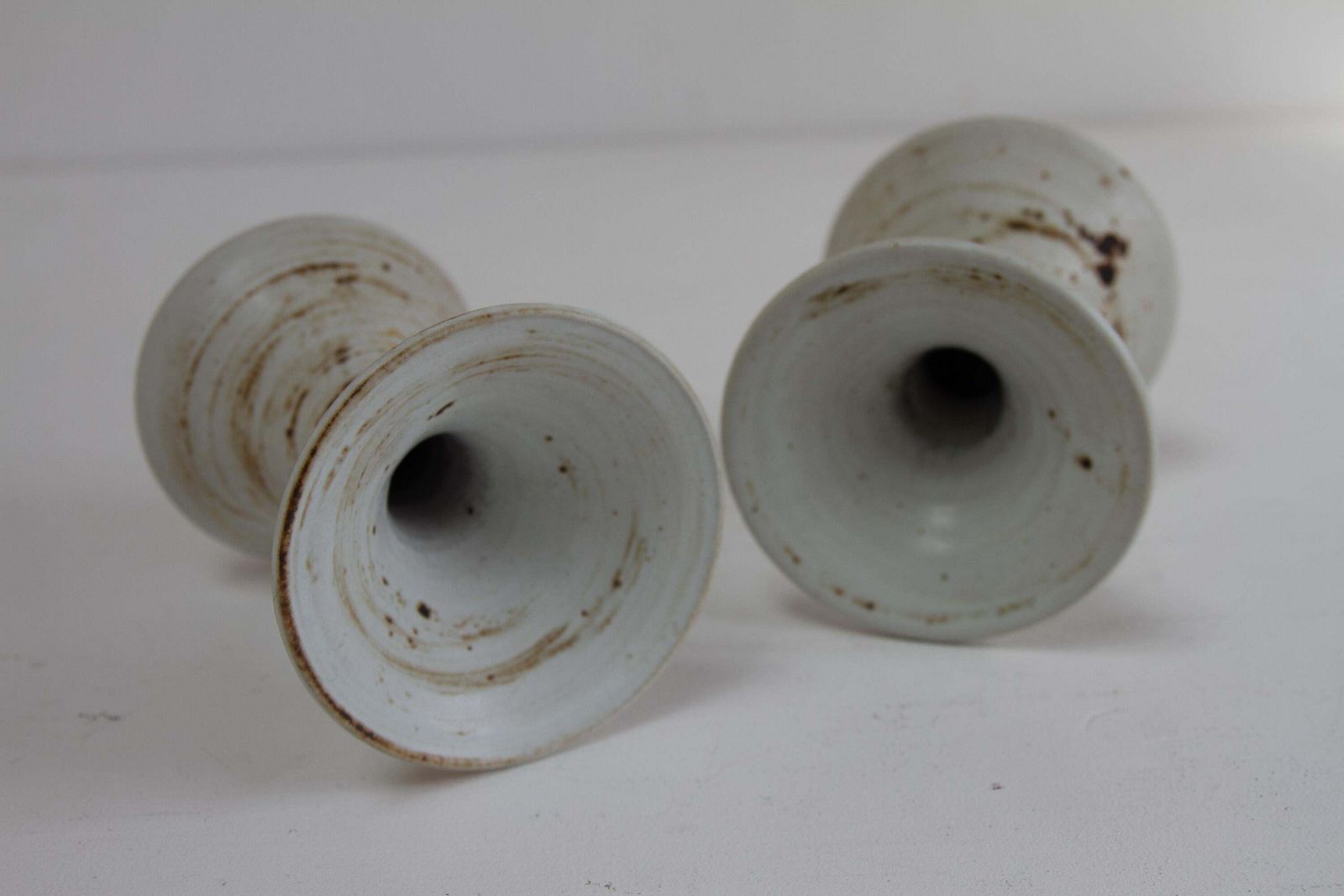 Danish Mid Century Ceramic Candle Holders, 1960s. Set Of 2. photo vintage