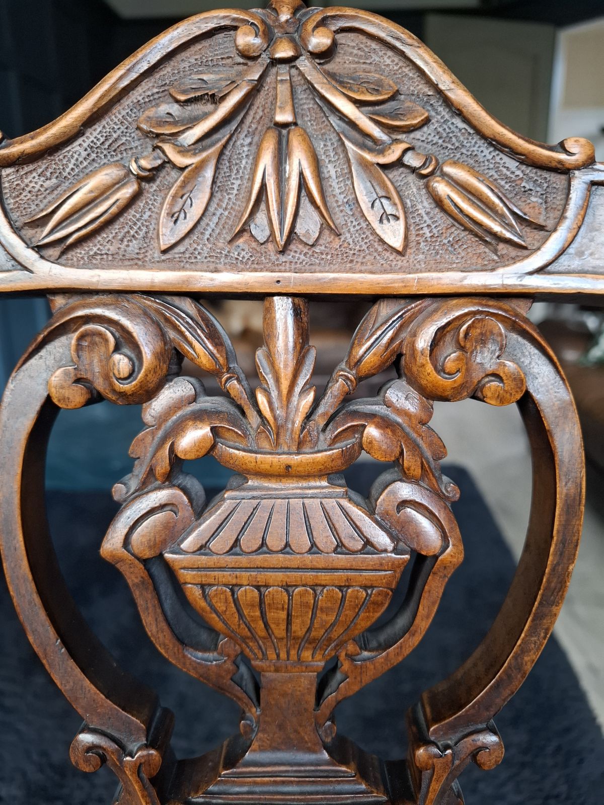 Intricately Carved Victorian Occasional Seat photo furniture