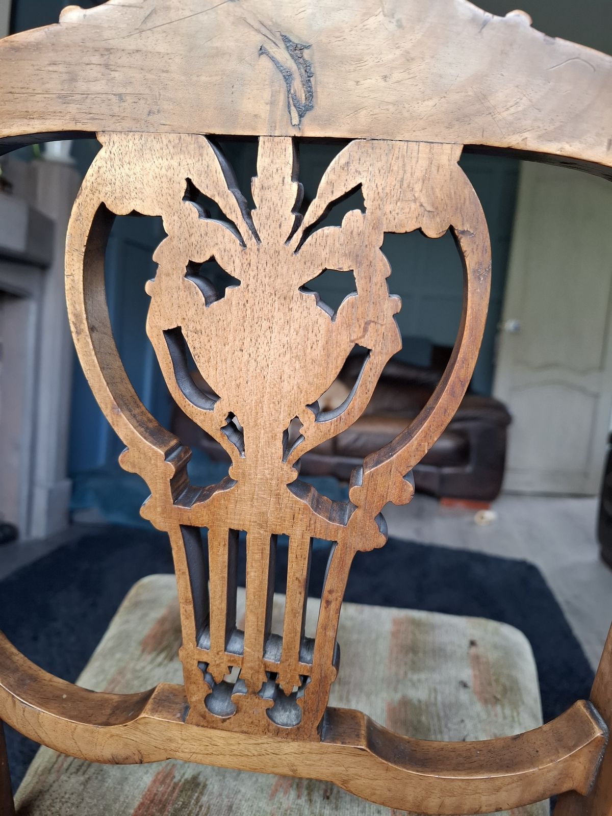 photo furniture Intricately Carved Victorian Occasional Seat