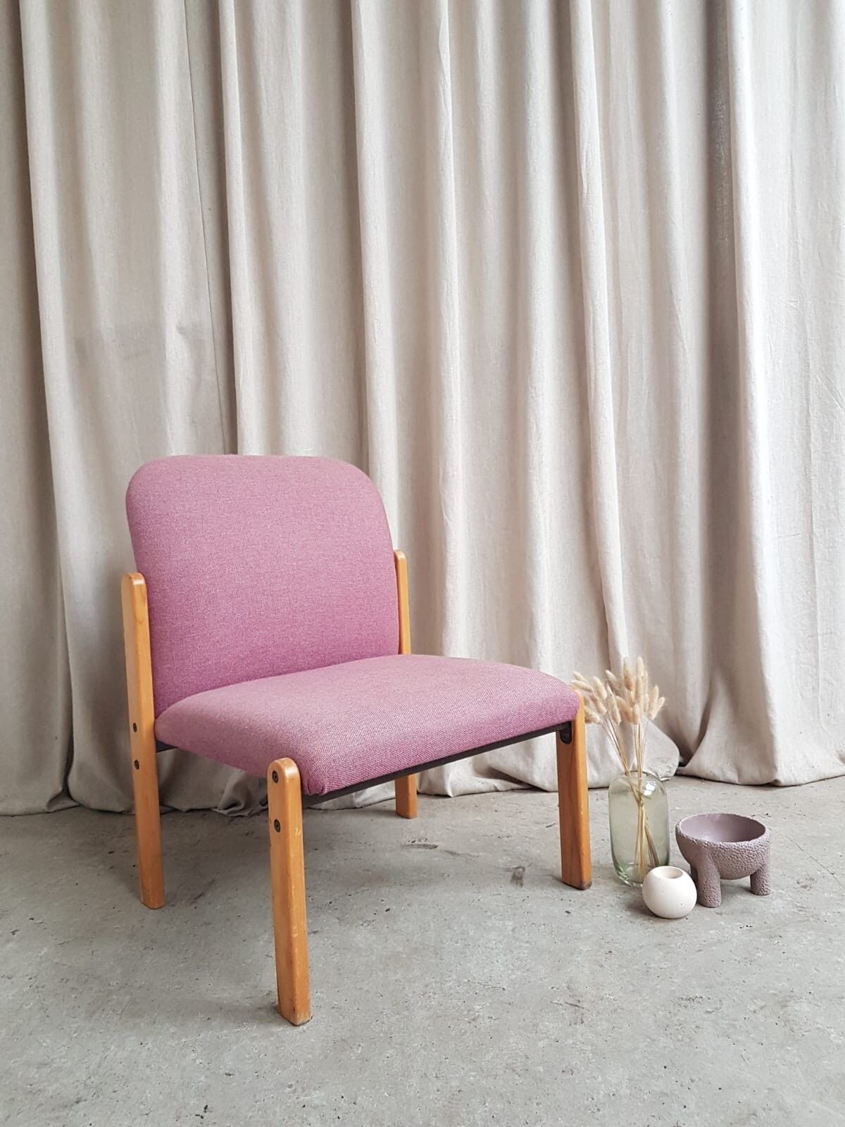 Vtg Late Mid Century Modernist Post Modern Studio Lounge Chair Retro R692
