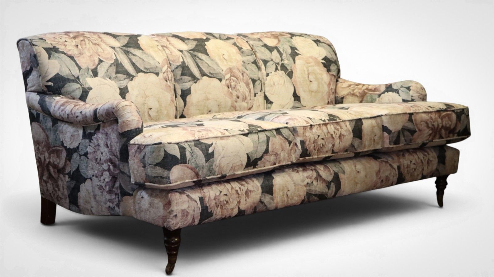 Stunning George Smith Howard Sons Style 3 Seater Elegant Sofa Floral Velvet 🚚 photo furniture