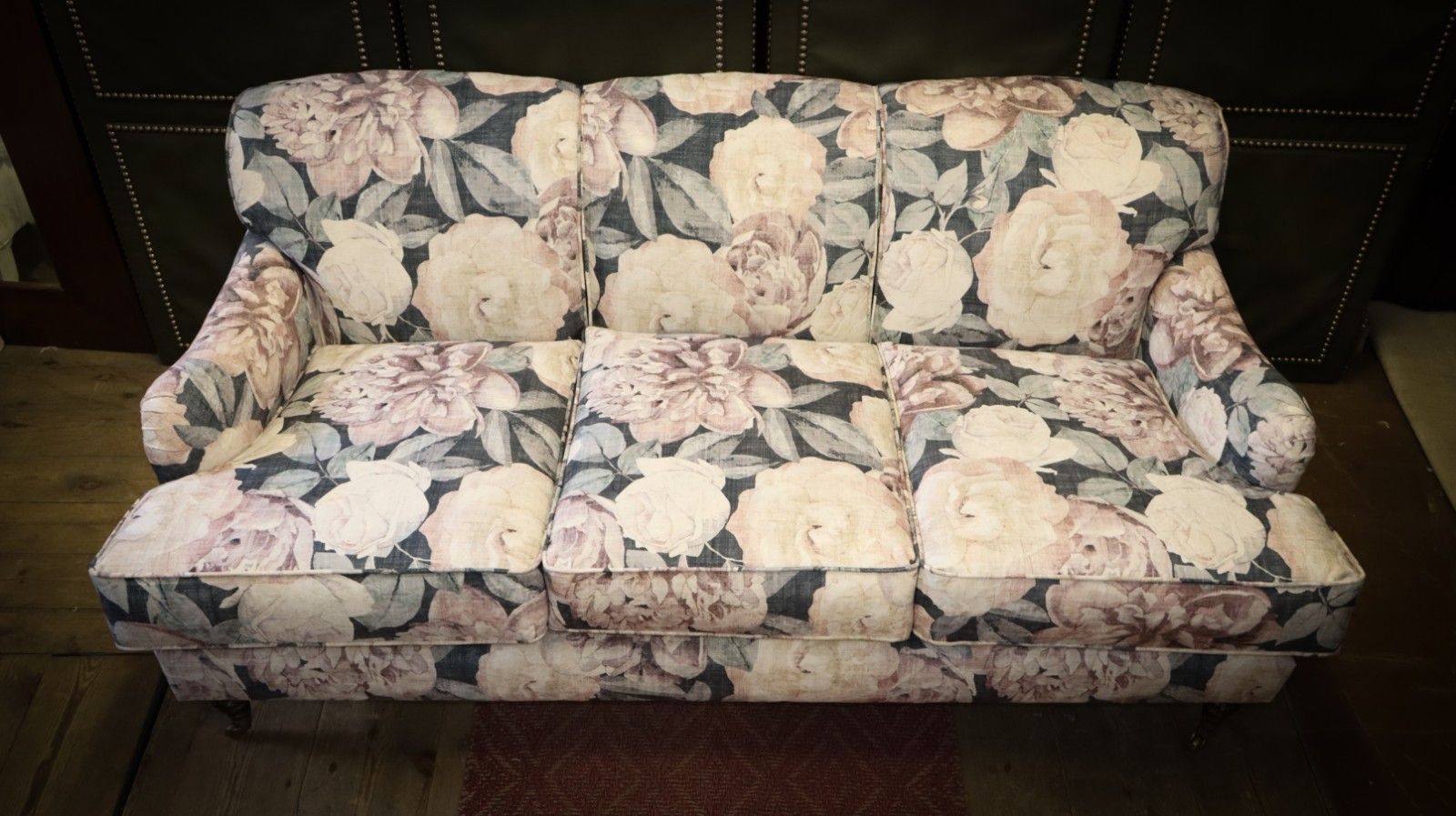 Stunning George Smith Howard Sons Style 3 Seater Elegant Sofa Floral Velvet 🚚 photo vintage