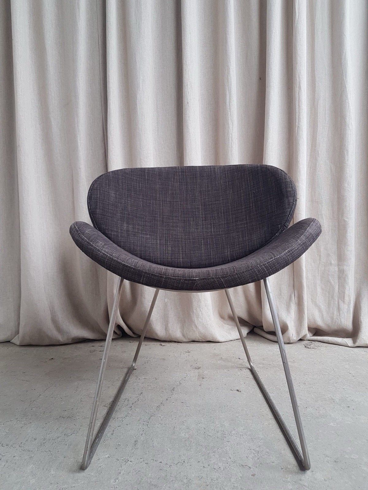 Vtg Late Mid Century Modernist Chrome Accent Side Chair Lounge Retro R817 photo for sale