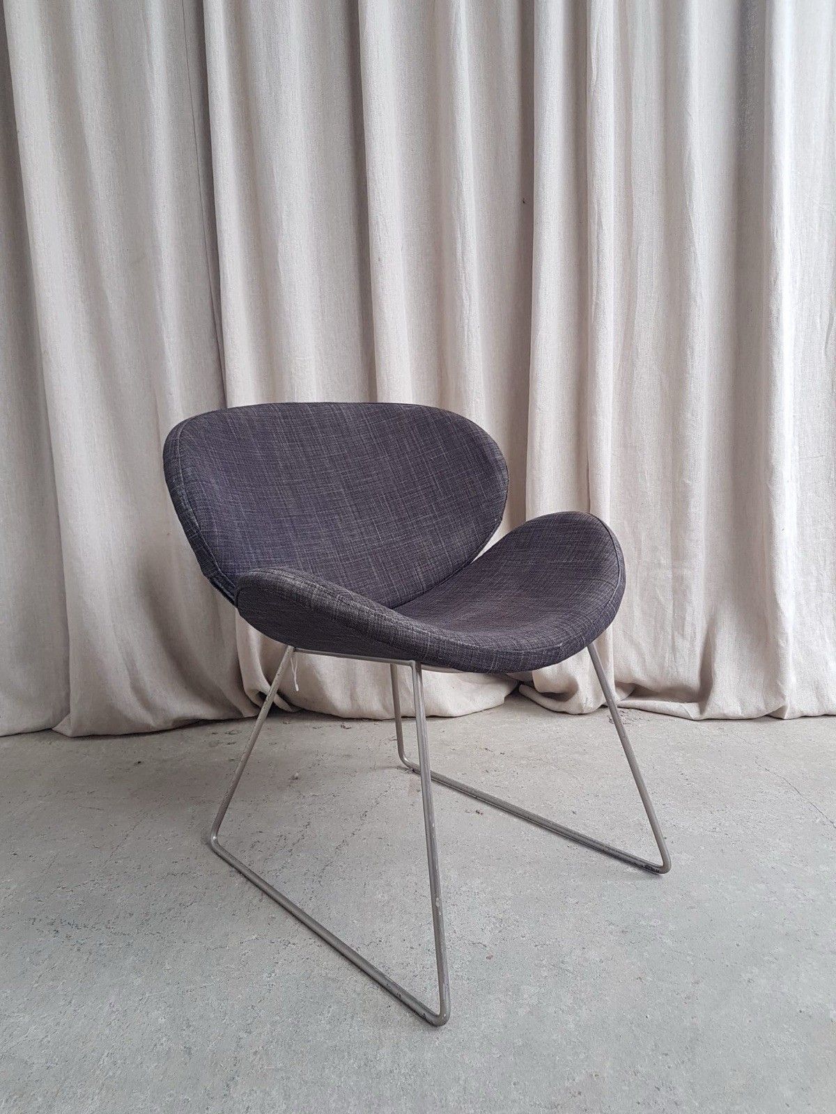 Vtg Late Mid Century Modernist Chrome Accent Side Chair Lounge Retro R817 photo vinterior
