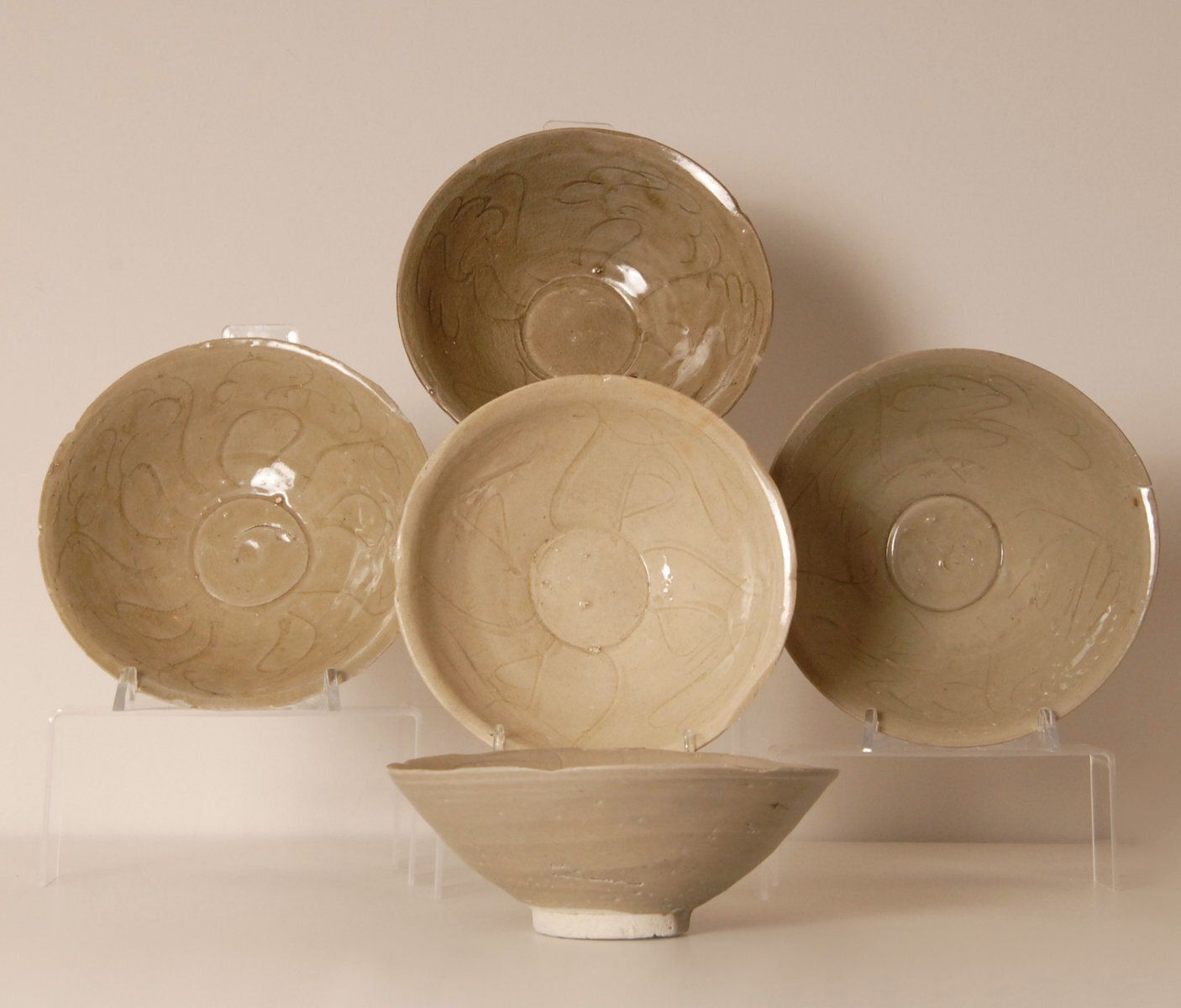 Antique Chinese Ceramic Bowls, Set Of 5