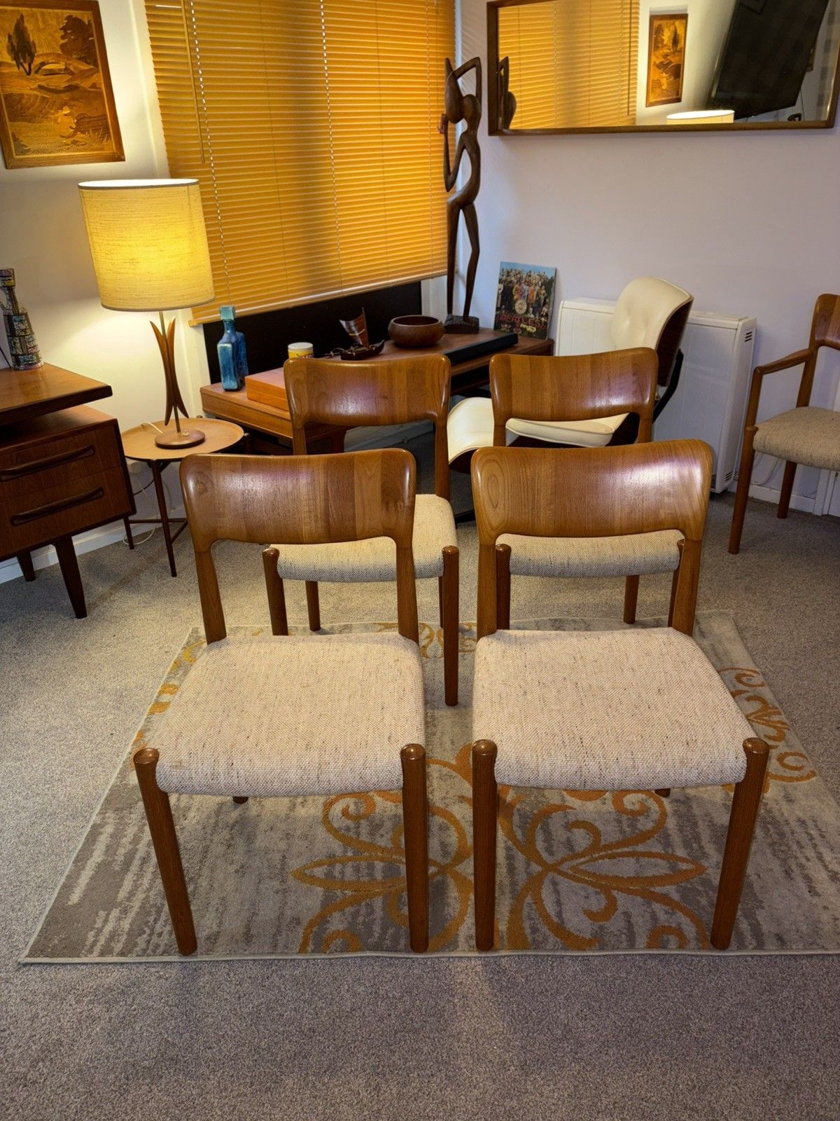 Mcm Danish Set Of 6 Boltinge Stolefabrik Teak Dining Chairs G Plan Era Retro photo Furniture