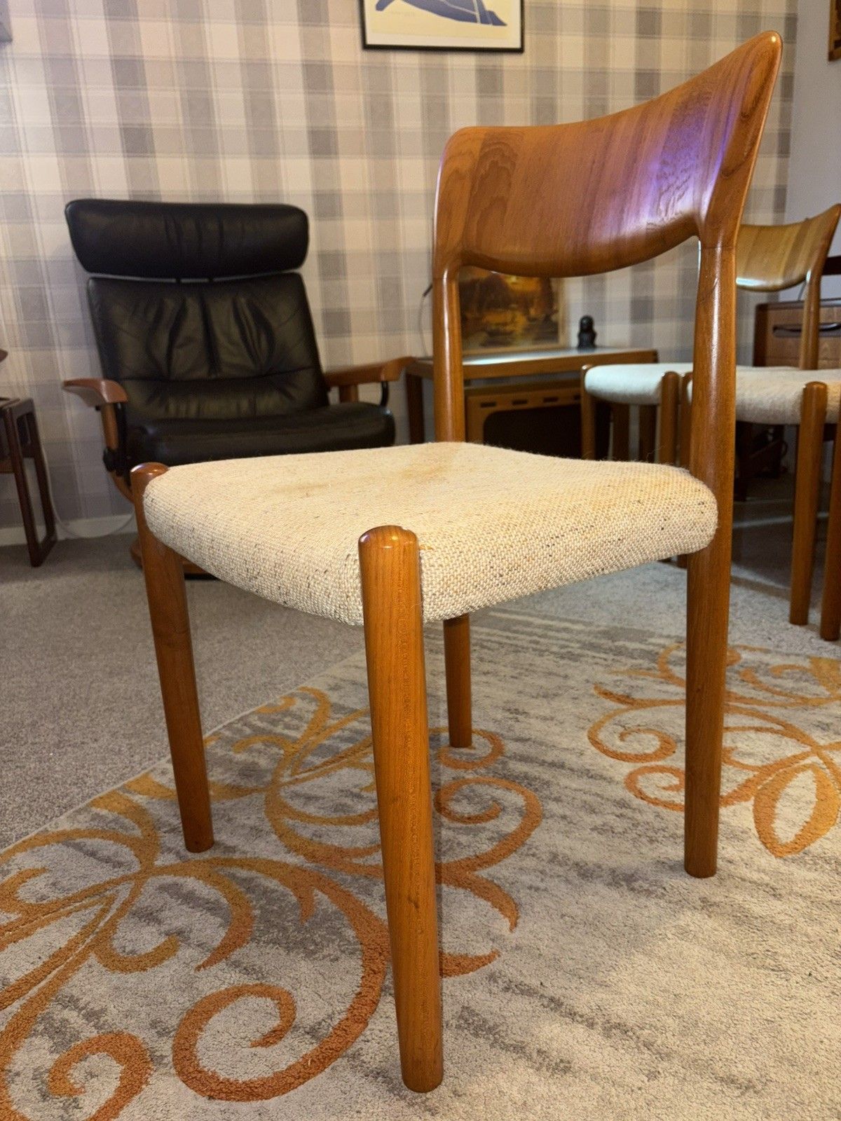995.0 Mcm Danish Set Of 6 Boltinge Stolefabrik Teak Dining Chairs G Plan Era Retro photo