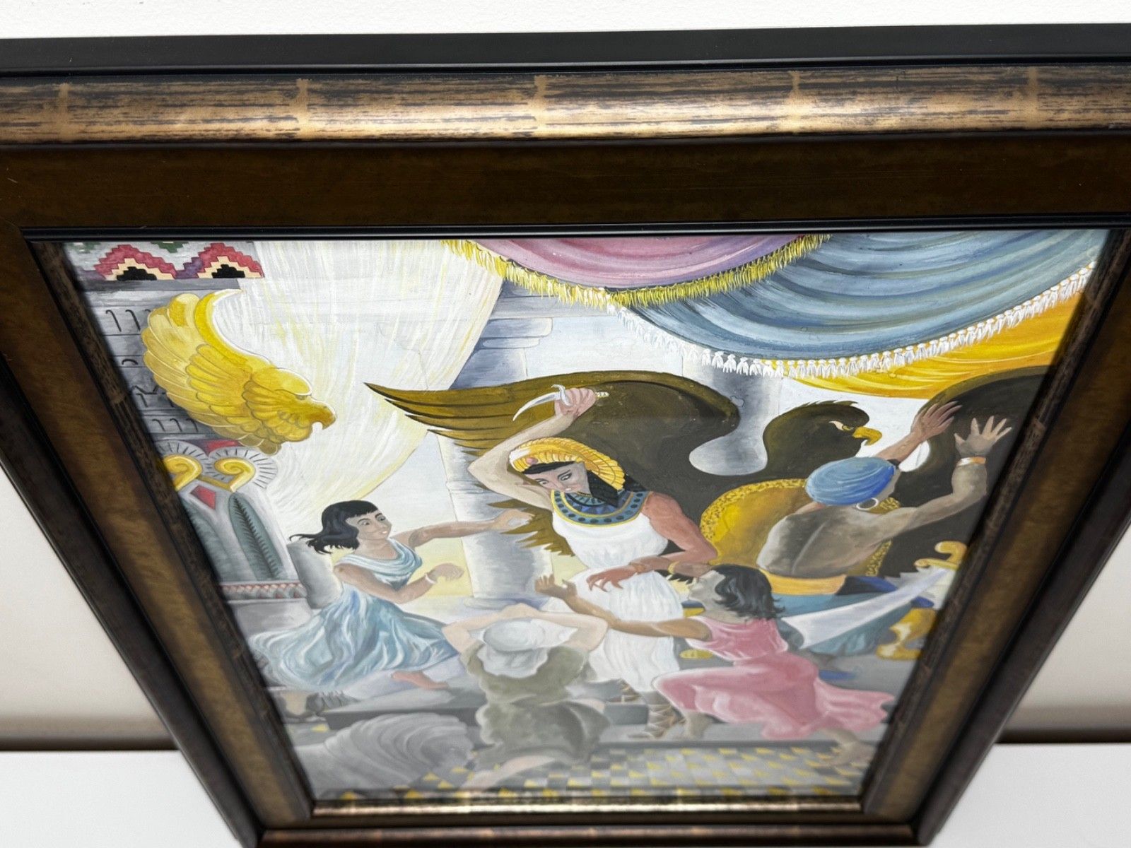 Surrealism Painting Death Of Cleopatra By Wenda Jerrum C1960 Egyptian Mythology photo Art
