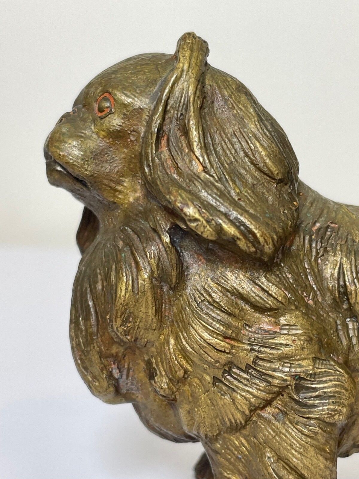 Antique Austrian Miniature Bronze Pekingese Dog Sculpture photo for sale
