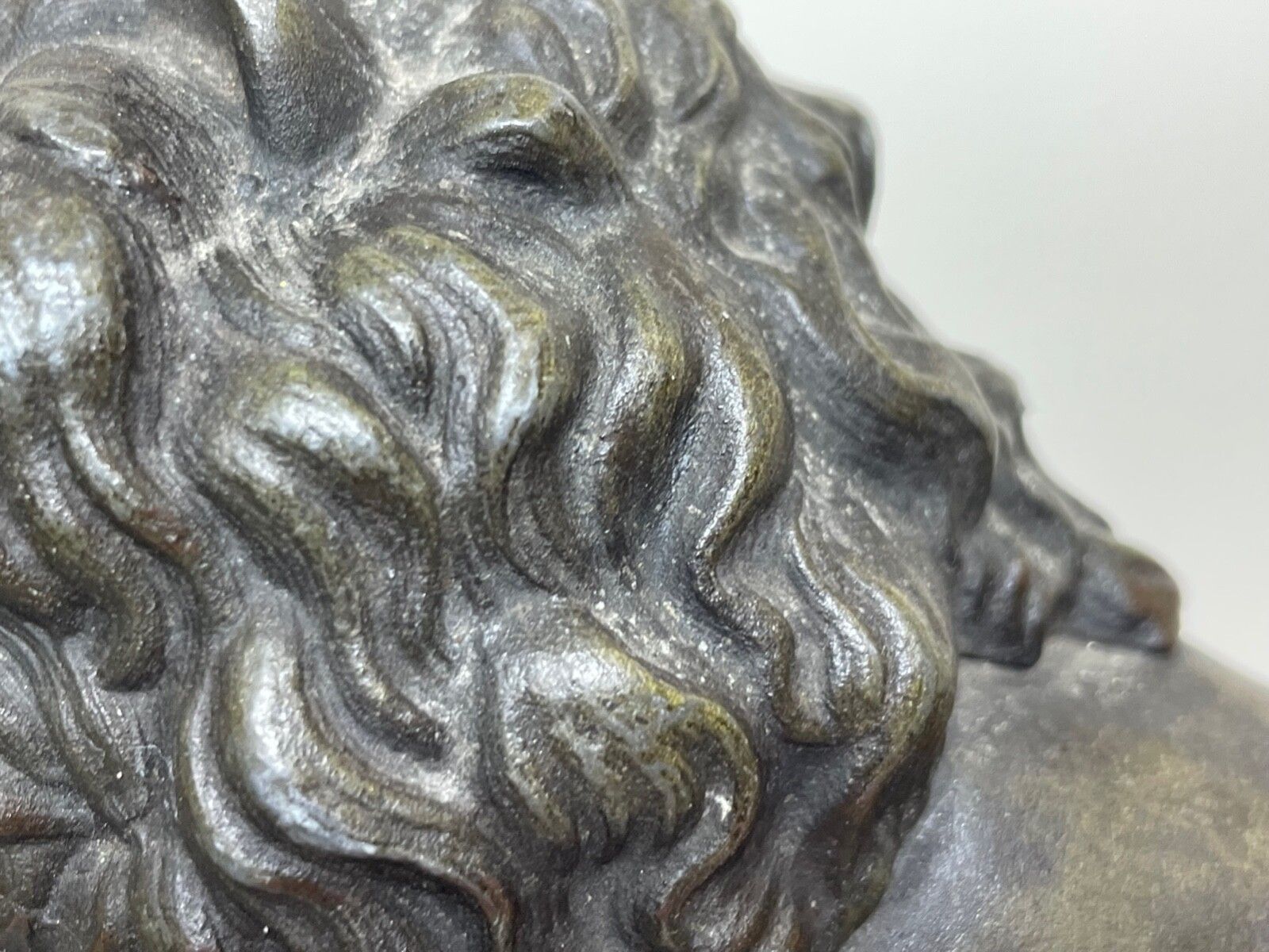 19th Century Bronze Small Model Lion Sculpture photo vintage