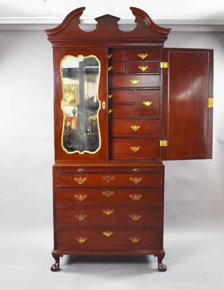 Irish George II Mahogany Secretaire Cabinet photo Furniture