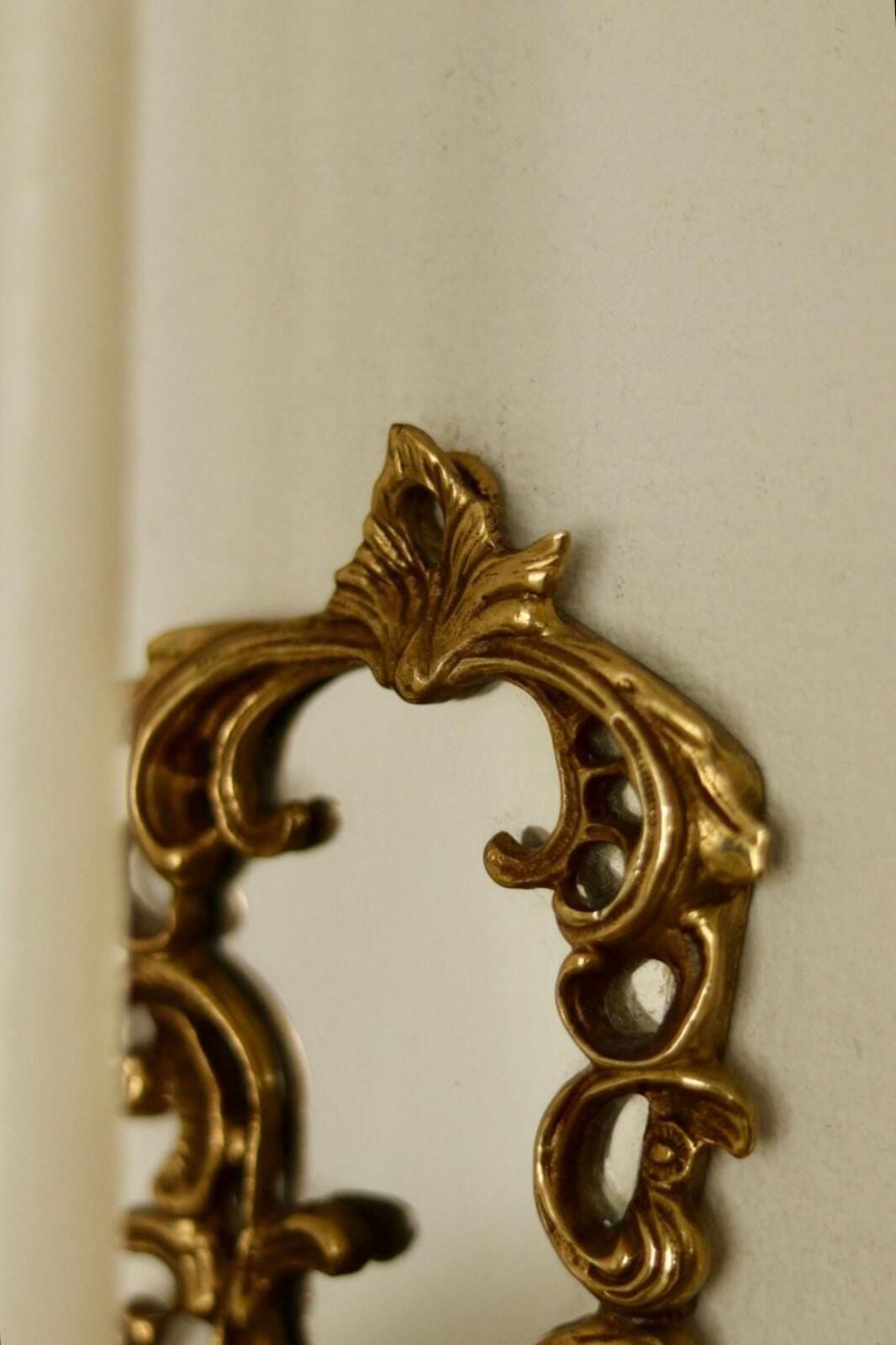 photo vinterior Pair Of Mid Century Swedish Brass Sconces With Mirrors