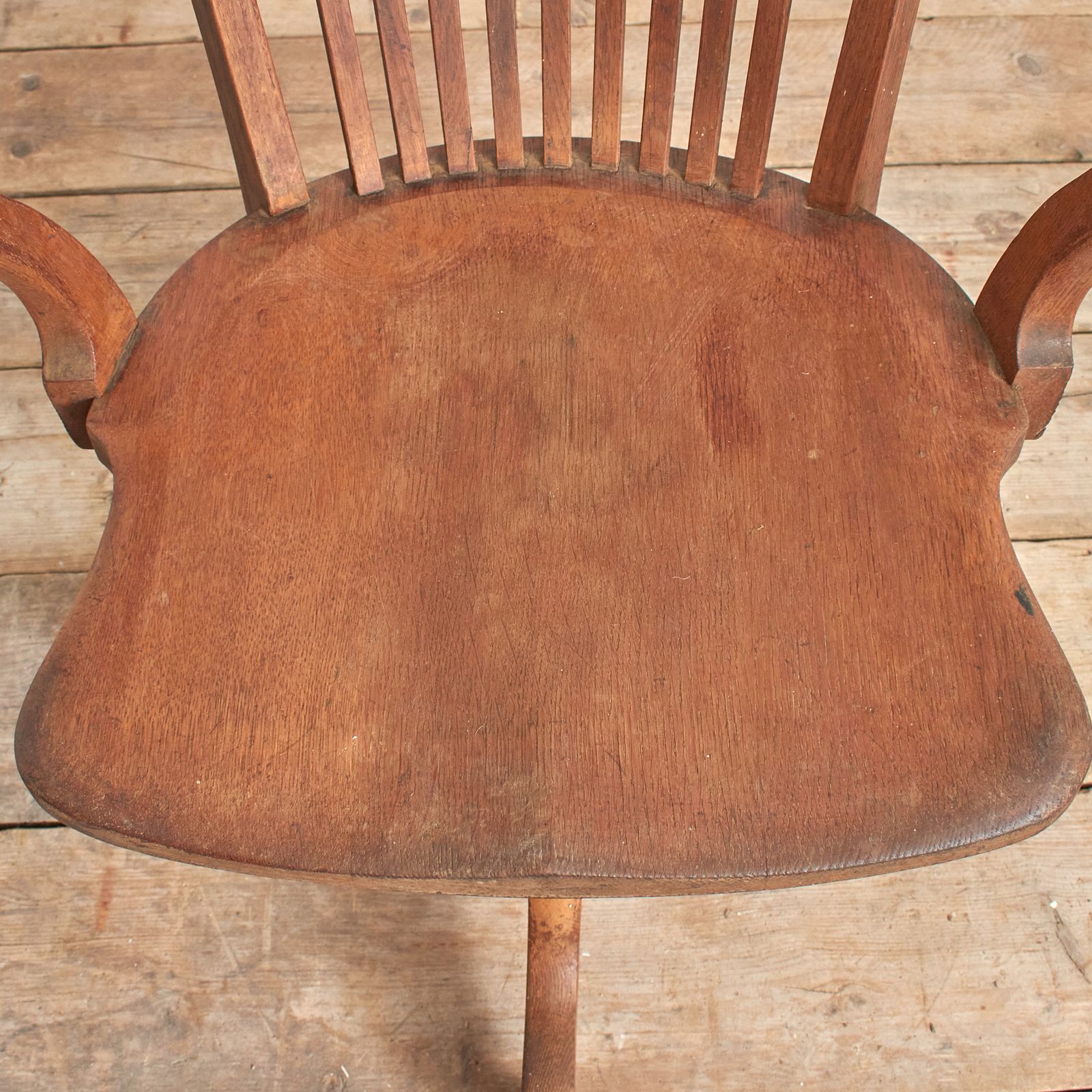 Antique Oak French Swivel Desk Chair photo 482.0