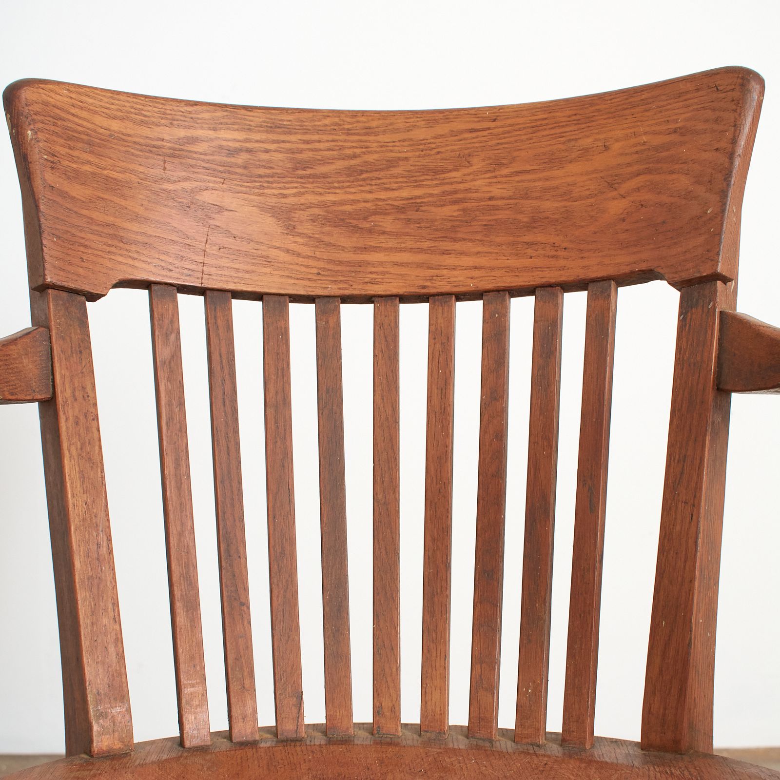 Antique Oak French Swivel Desk Chair photo vintage