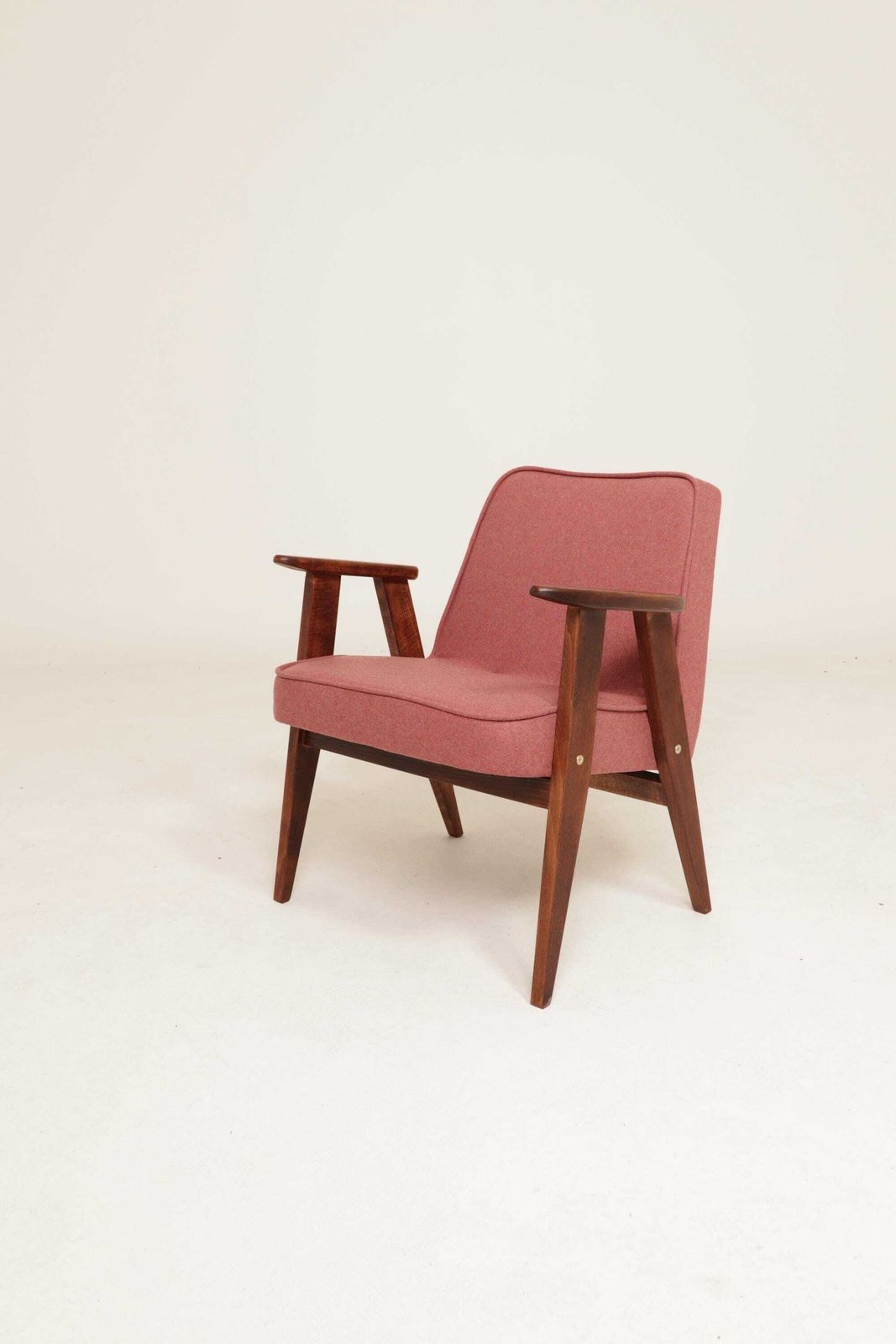 Lounge Chair Retro Style Indian Pink Wool Upholstery Refurbished photo furniture